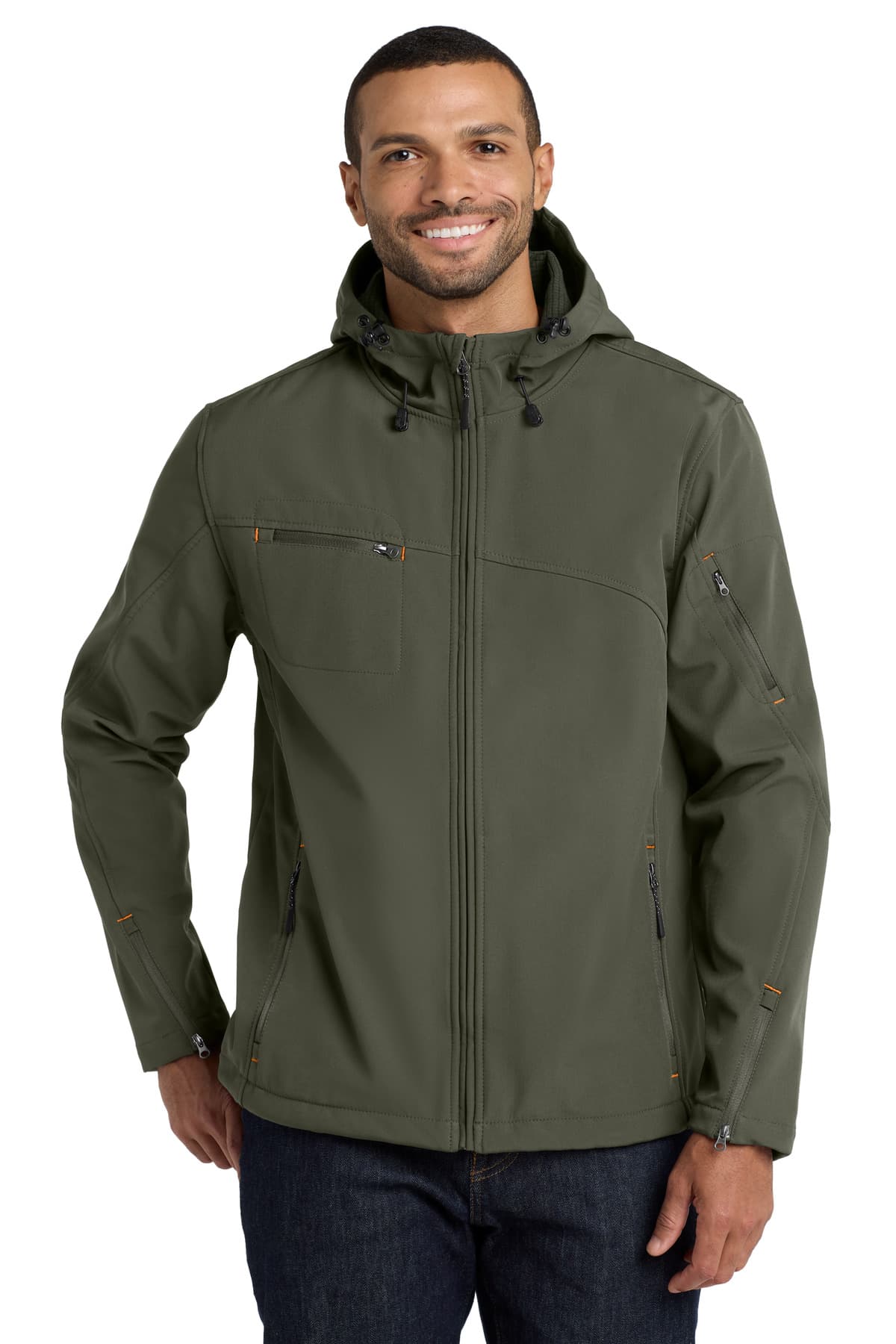 Port Authority ® Textured Hooded Soft Shell Jacket. J706 thumbnail 4