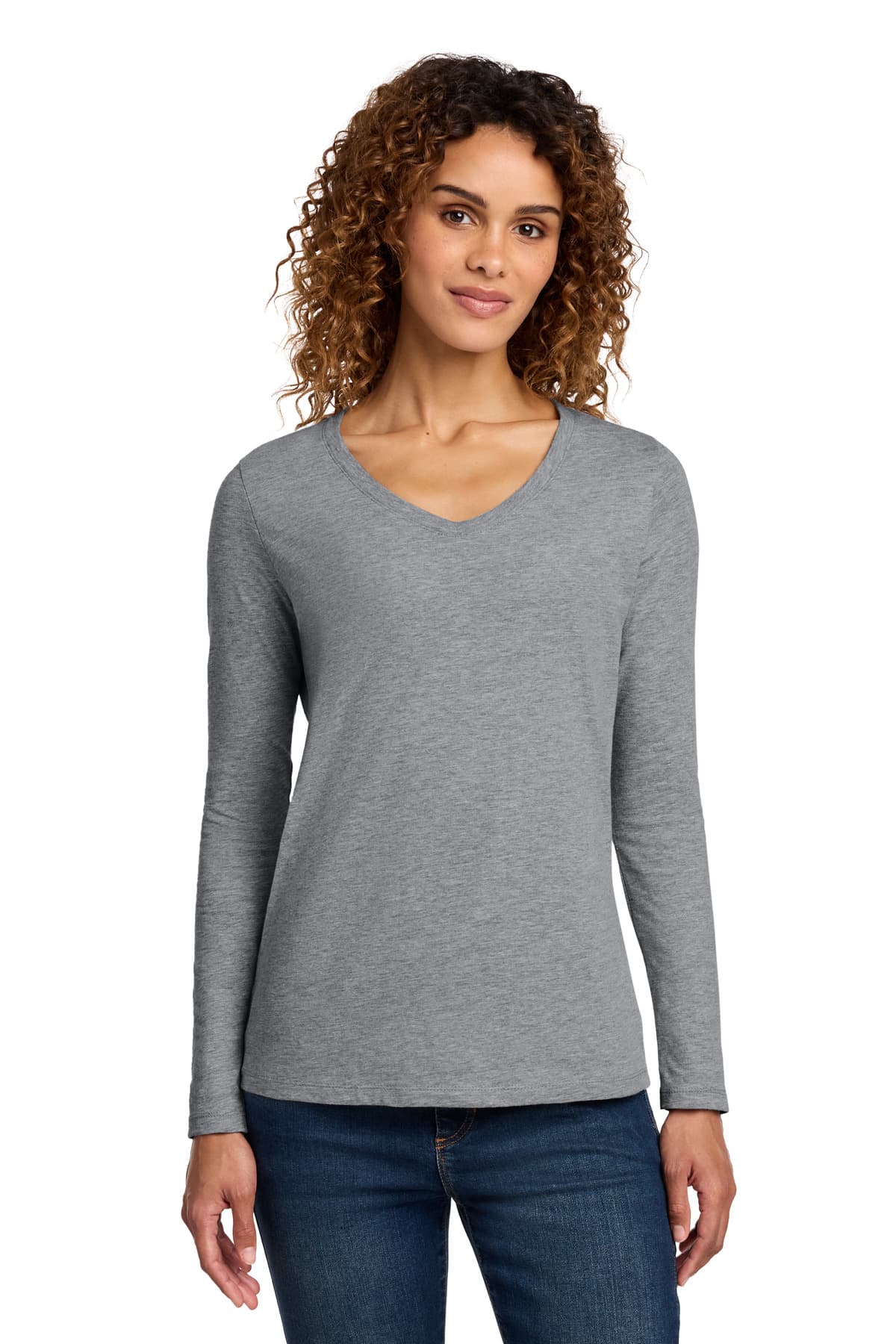 Port & Co  Women's Long Sleeve Fan Favorite V-Neck Tee. LPC450VLS thumbnail 3