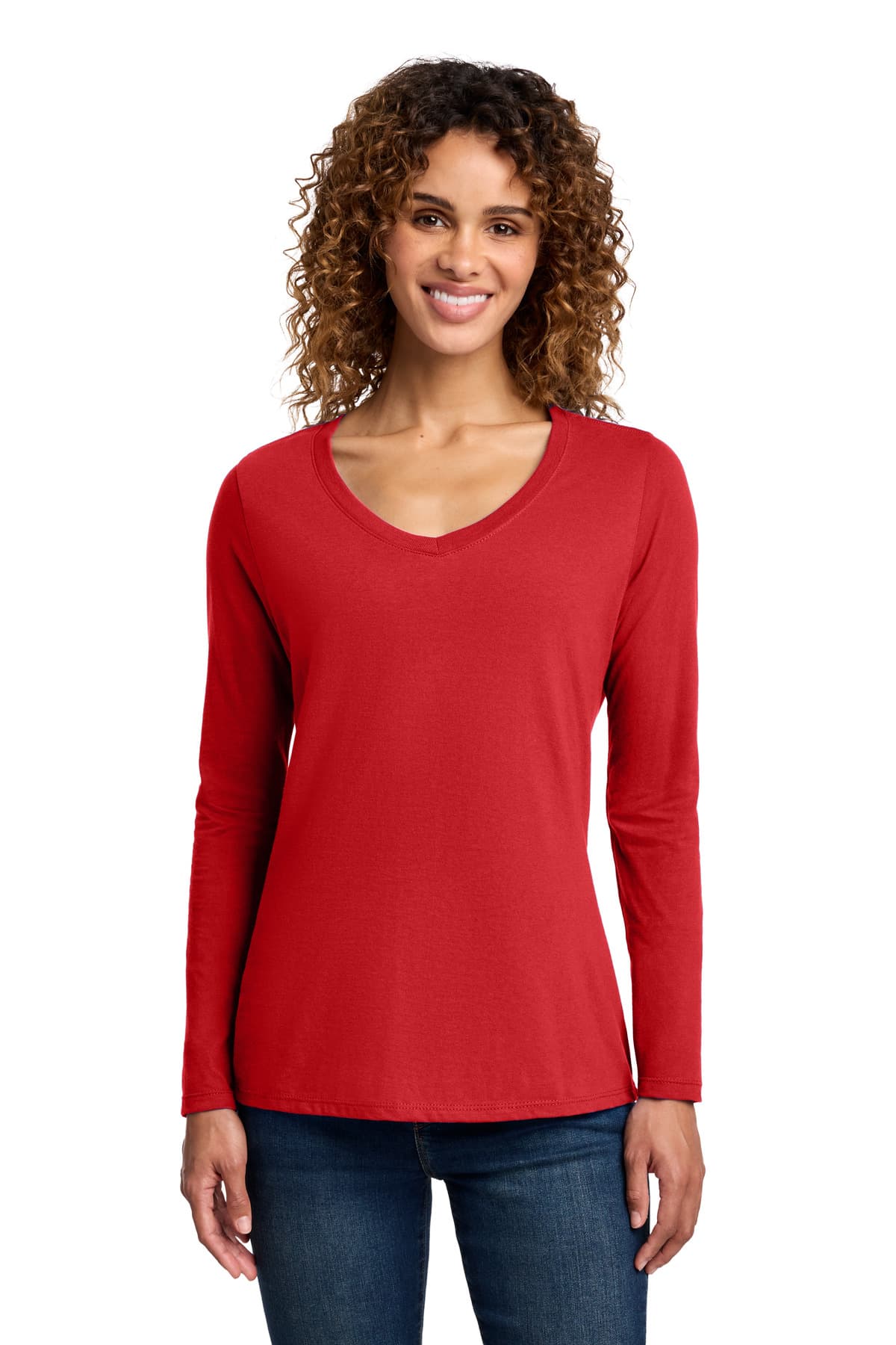 Port & Co  Women's Long Sleeve Fan Favorite V-Neck Tee. LPC450VLS thumbnail 4
