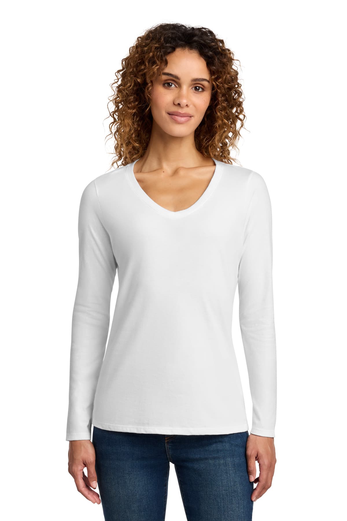 Port & Co  Women's Long Sleeve Fan Favorite V-Neck Tee. LPC450VLS thumbnail 2