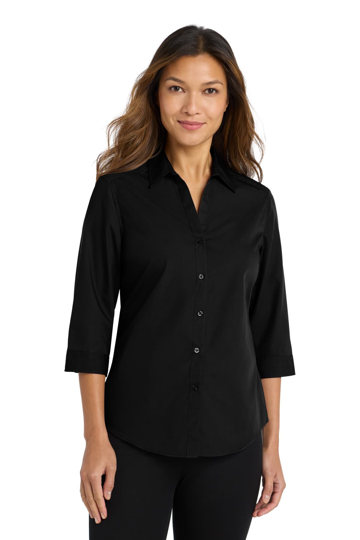 Port Authority ® Women's 3/4-Sleeve Carefree Poplin Shirt. LW102 thumbnail 2