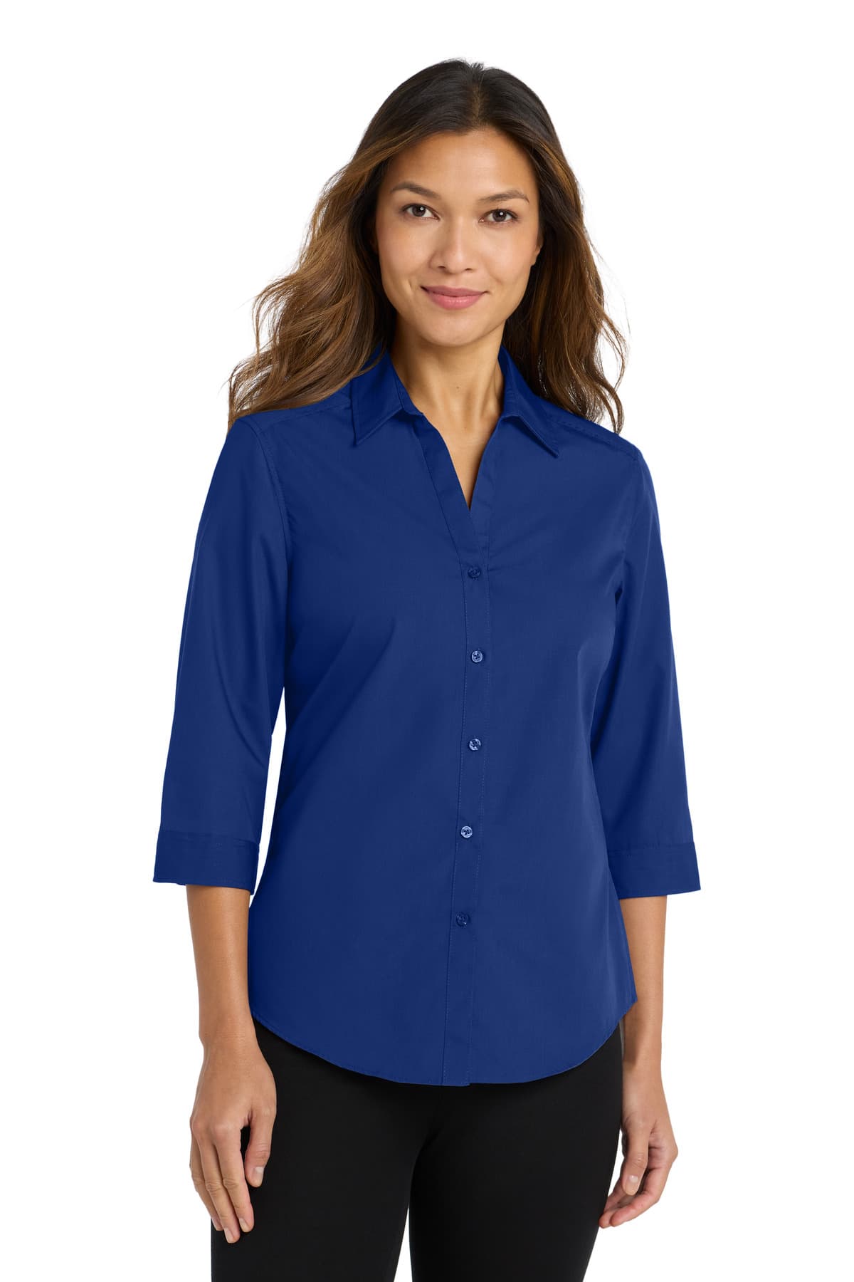 Port Authority ® Women's 3/4-Sleeve Carefree Poplin Shirt. LW102 thumbnail 4