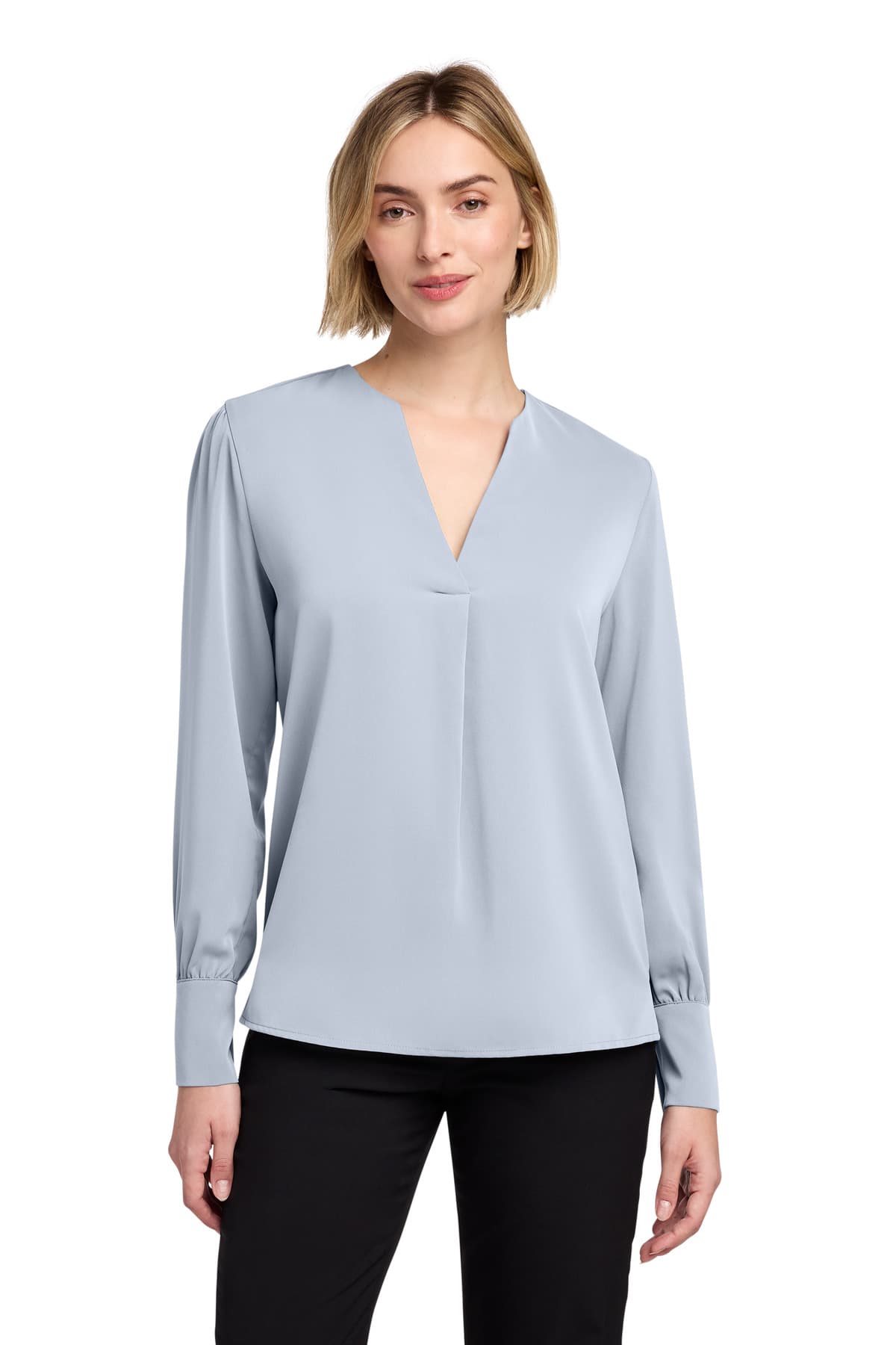 Brooks Brothers ® Women's Open-Neck Satin Blouse BB18009 thumbnail 3