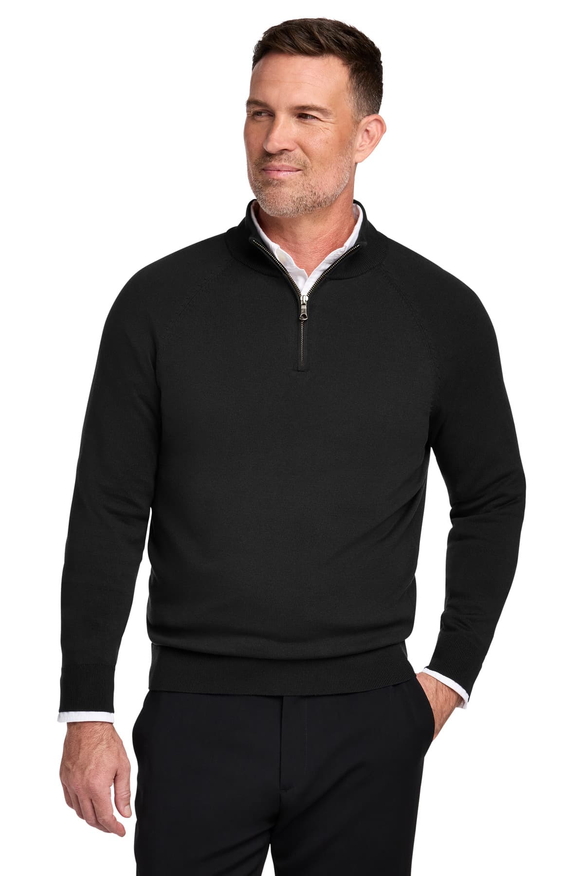 Brooks Brothers ® Cotton Stretch 1/4-Zip Sweater BB18402 thumbnail 3