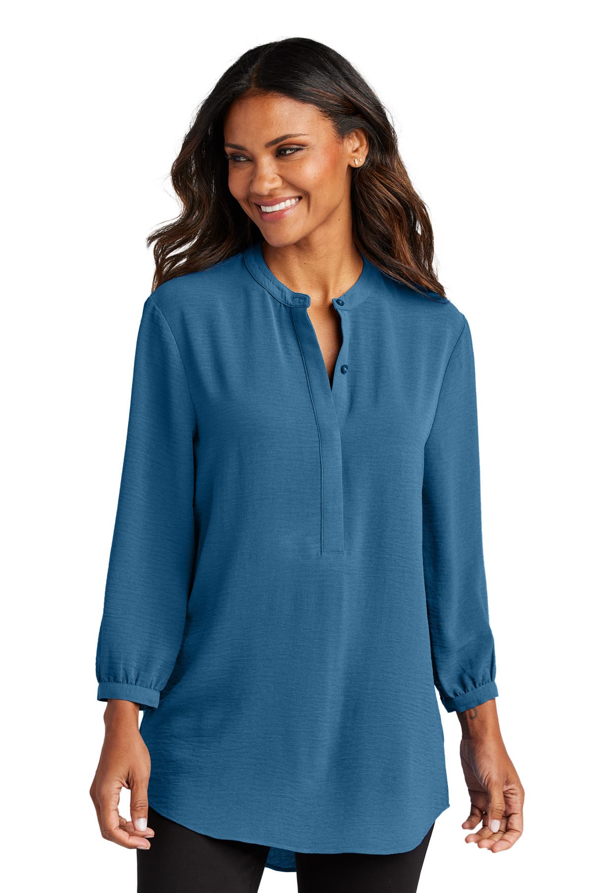 Port Authority ® Women's 3/4-Sleeve Textured Crepe Tunic LW713 thumbnail 3