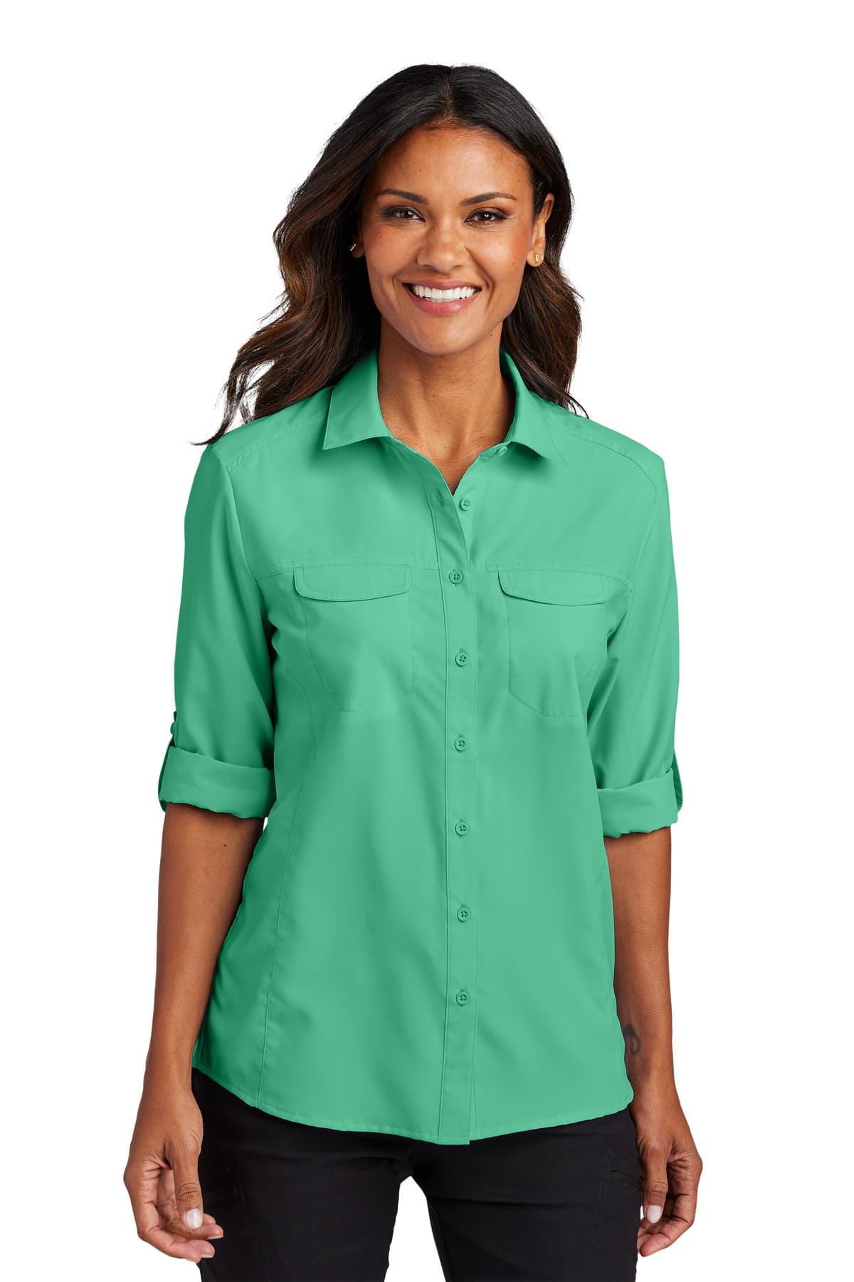 Port Authority ® Women's Long Sleeve UV Daybreak Shirt LW960 thumbnail 2