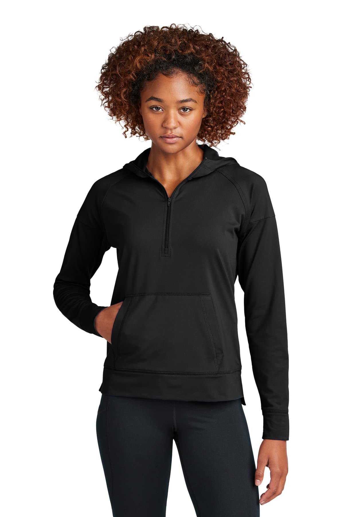 Sport-Tek ® Women's Sport-Wick ® Stretch 1/2-Zip Hoodie LST856 thumbnail 2