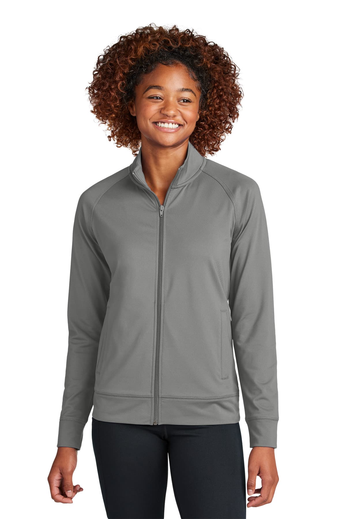 Sport-Tek ® Women's Sport-Wick ® Stretch Full-Zip Cadet Jacket LST857 thumbnail 3