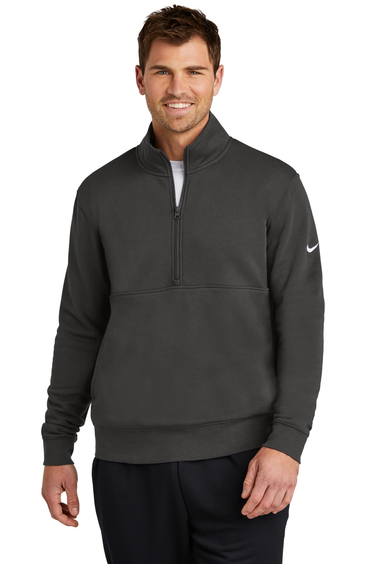 Nike Club Fleece Sleeve Swoosh 1/2-Zip NKDX6718 thumbnail 2