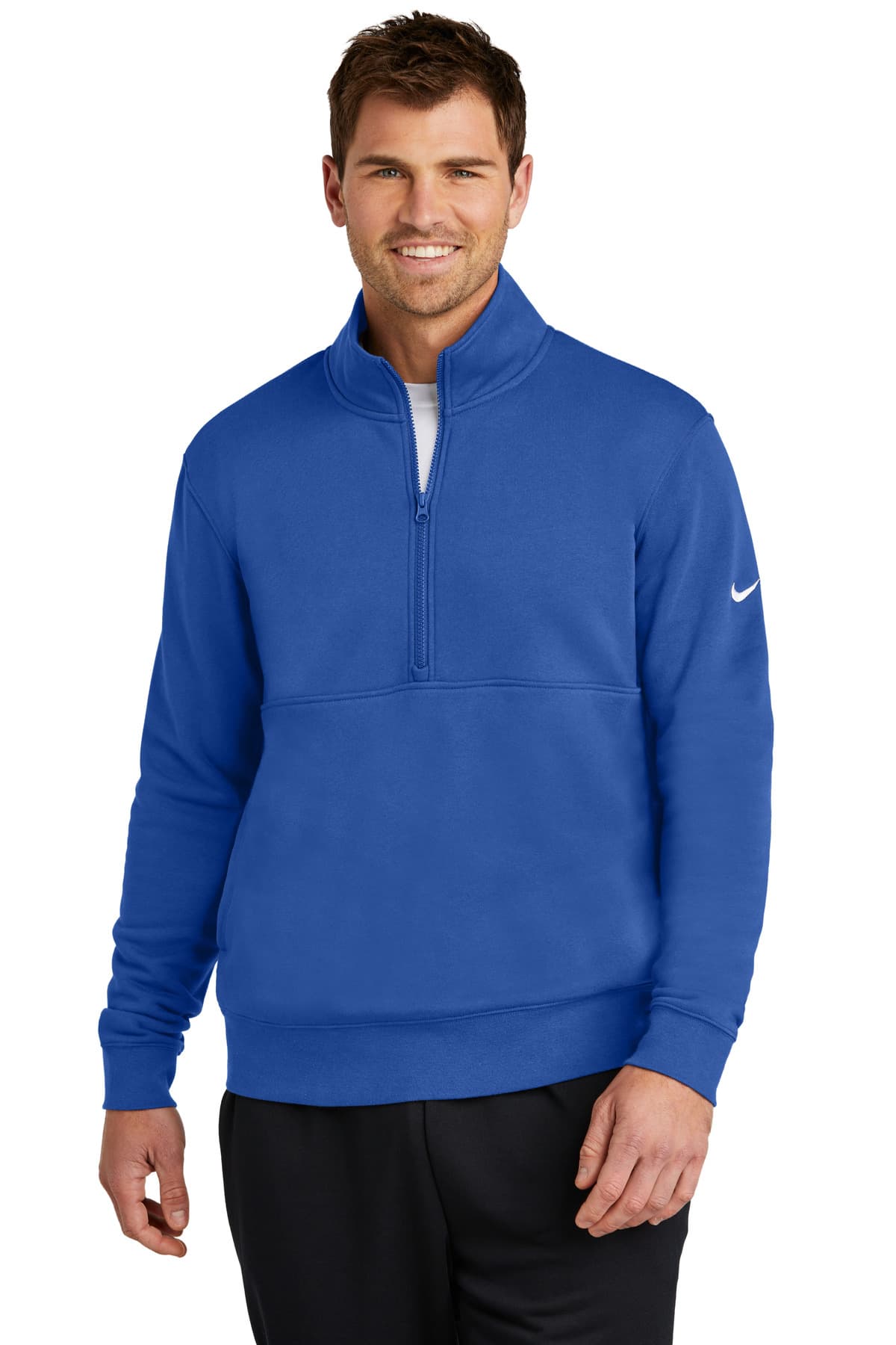 Nike Club Fleece Sleeve Swoosh 1/2-Zip NKDX6718 thumbnail 5