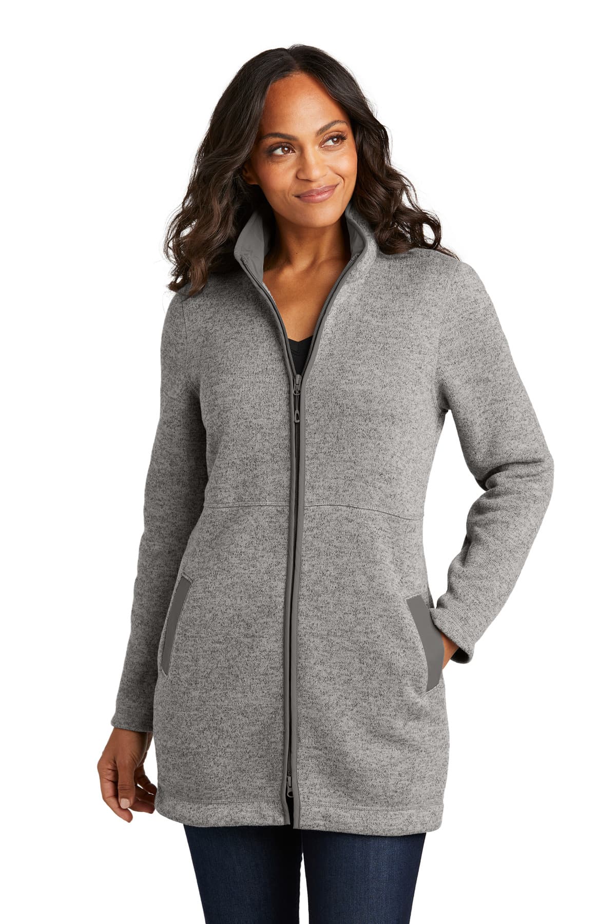 Port Authority ® Women's Arc Sweater Fleece Long Jacket L425 thumbnail 2
