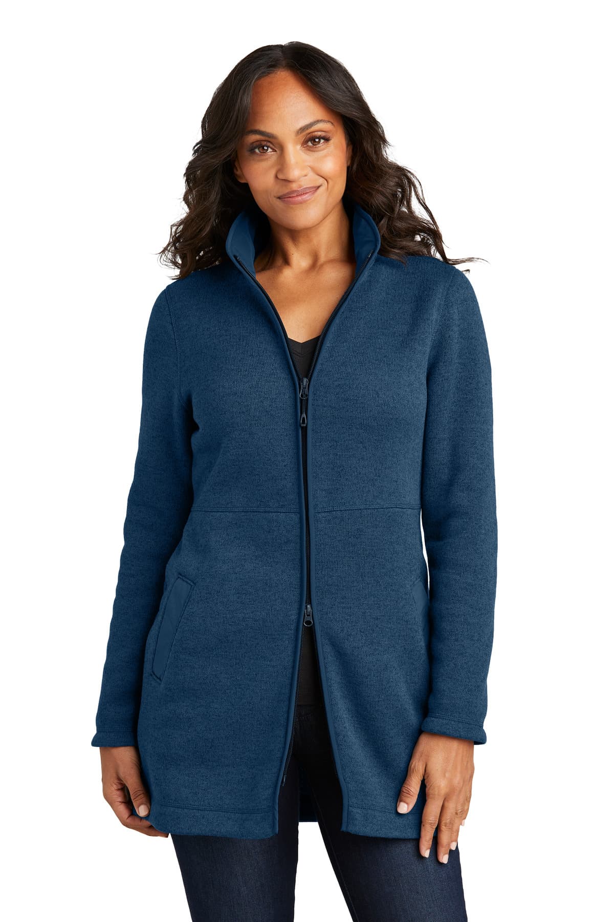 Port Authority ® Women's Arc Sweater Fleece Long Jacket L425 thumbnail 3