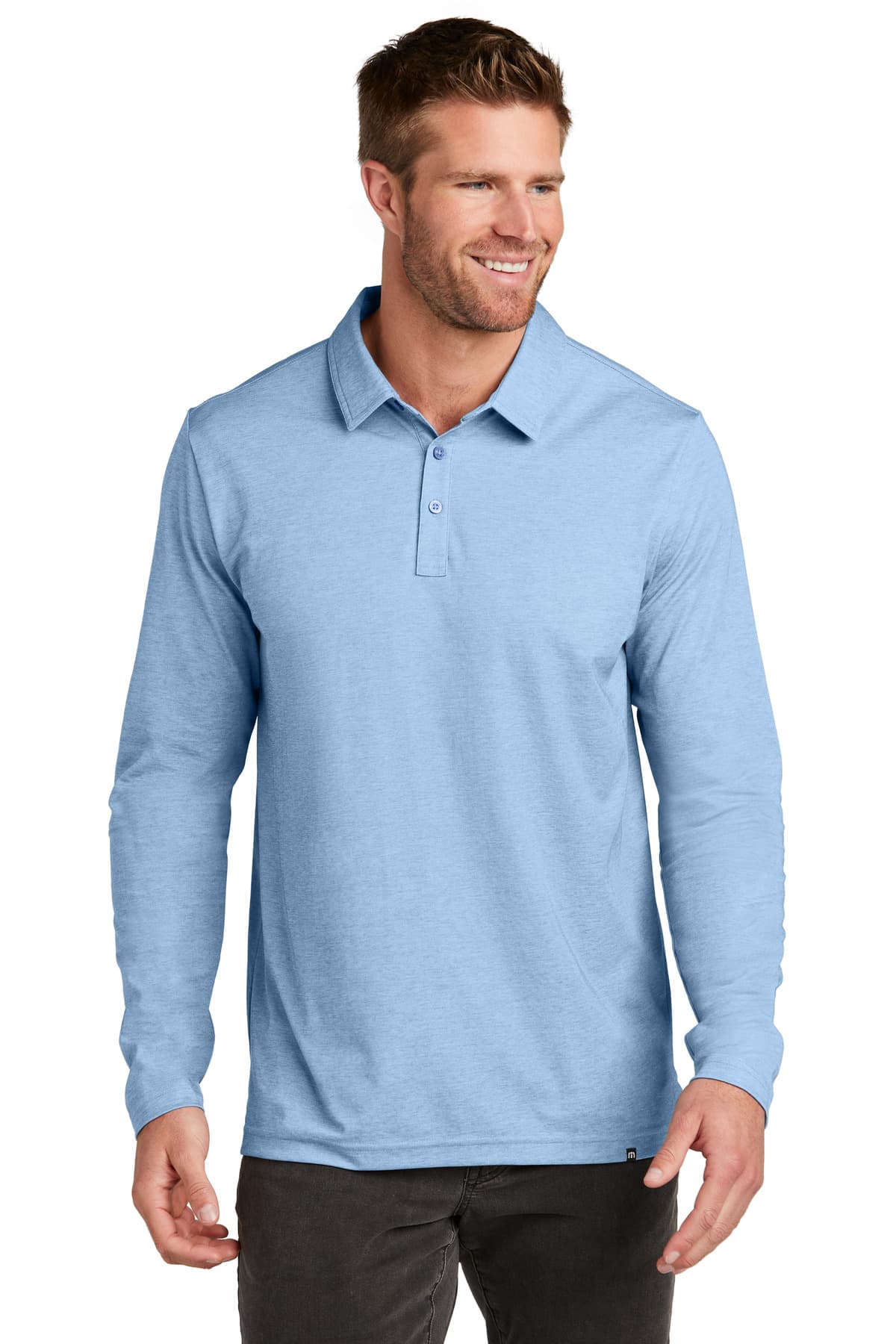 TravisMathew Oceanside Heather Long Sleeve Polo TM1MZ343 thumbnail 2