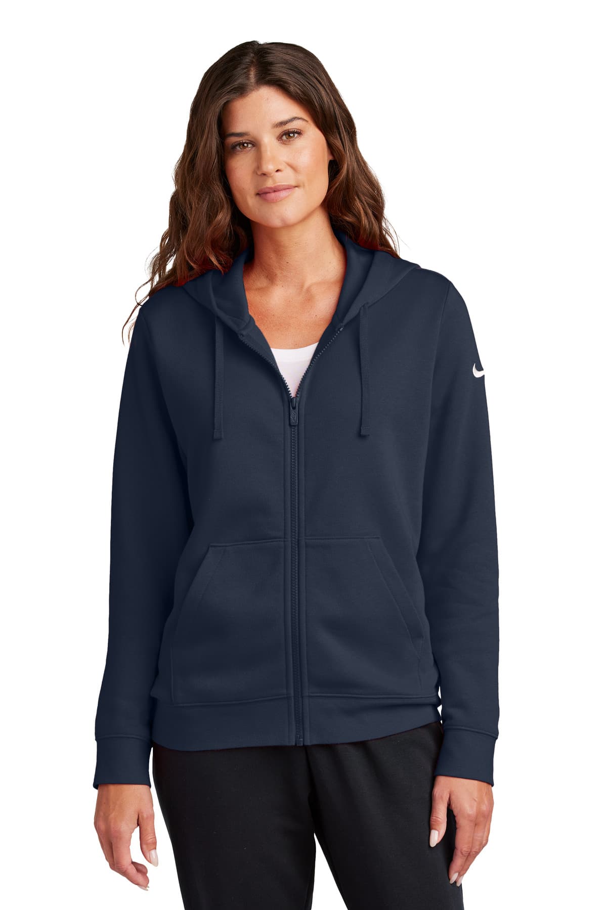 Nike Women's Club Fleece Sleeve Swoosh Full-Zip Hoodie NKFD9890 thumbnail 4