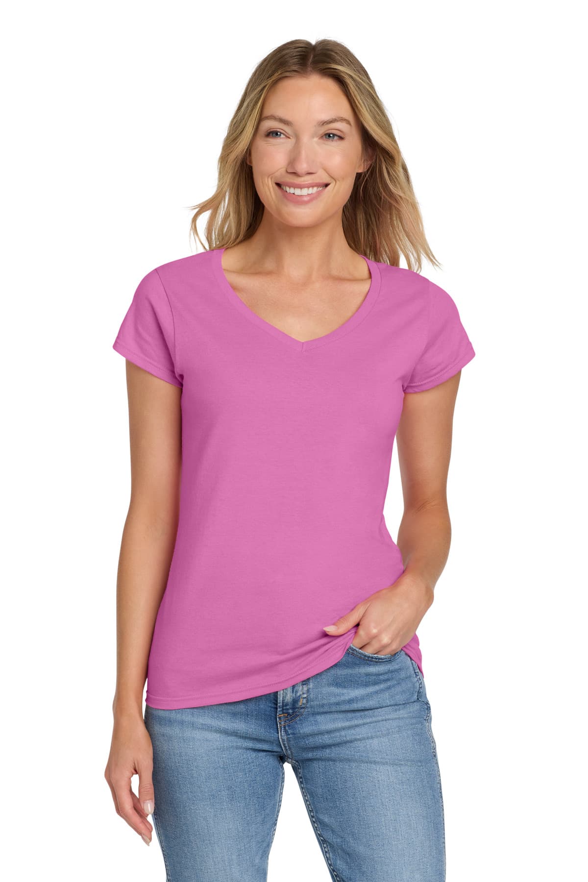 Gildan Softstyle ® Women's Fit V-Neck T-Shirt. 64V00L thumbnail 4