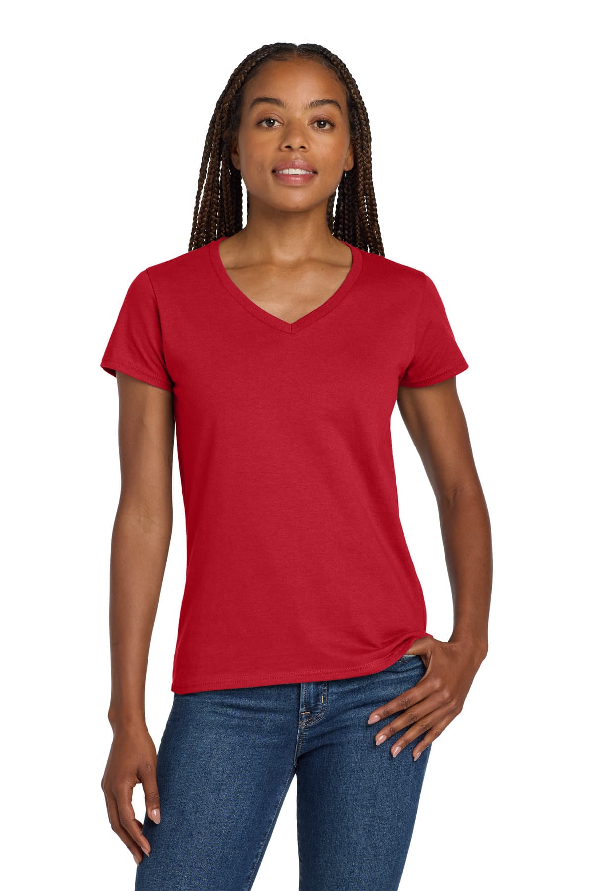 Gildan ® Women's Heavy Cotton ™ 100% Cotton V-Neck T-Shirt. 5V00L thumbnail 6