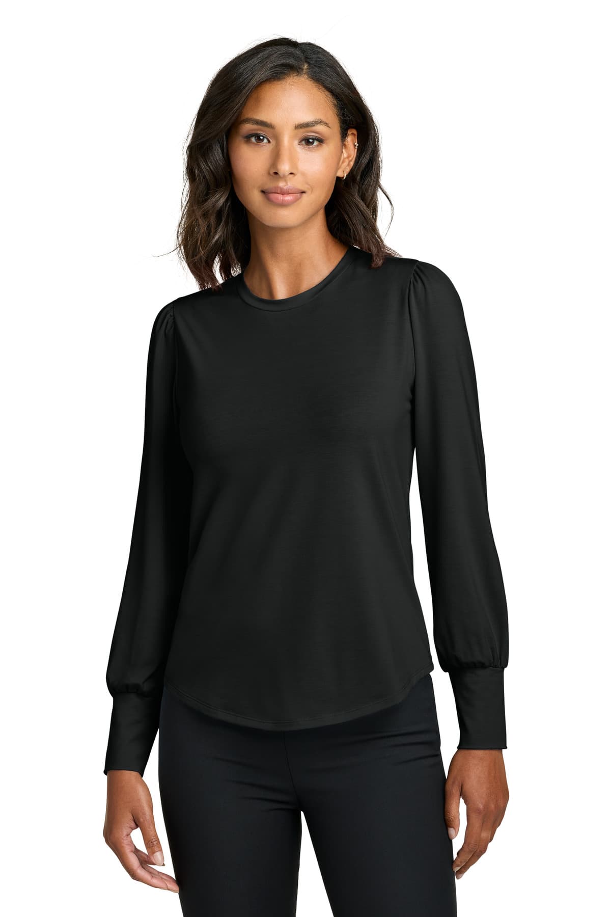 Mercer+Mettle ® Women's Stretch Jersey Long Sleeve Blouson Top MM1019 thumbnail 2