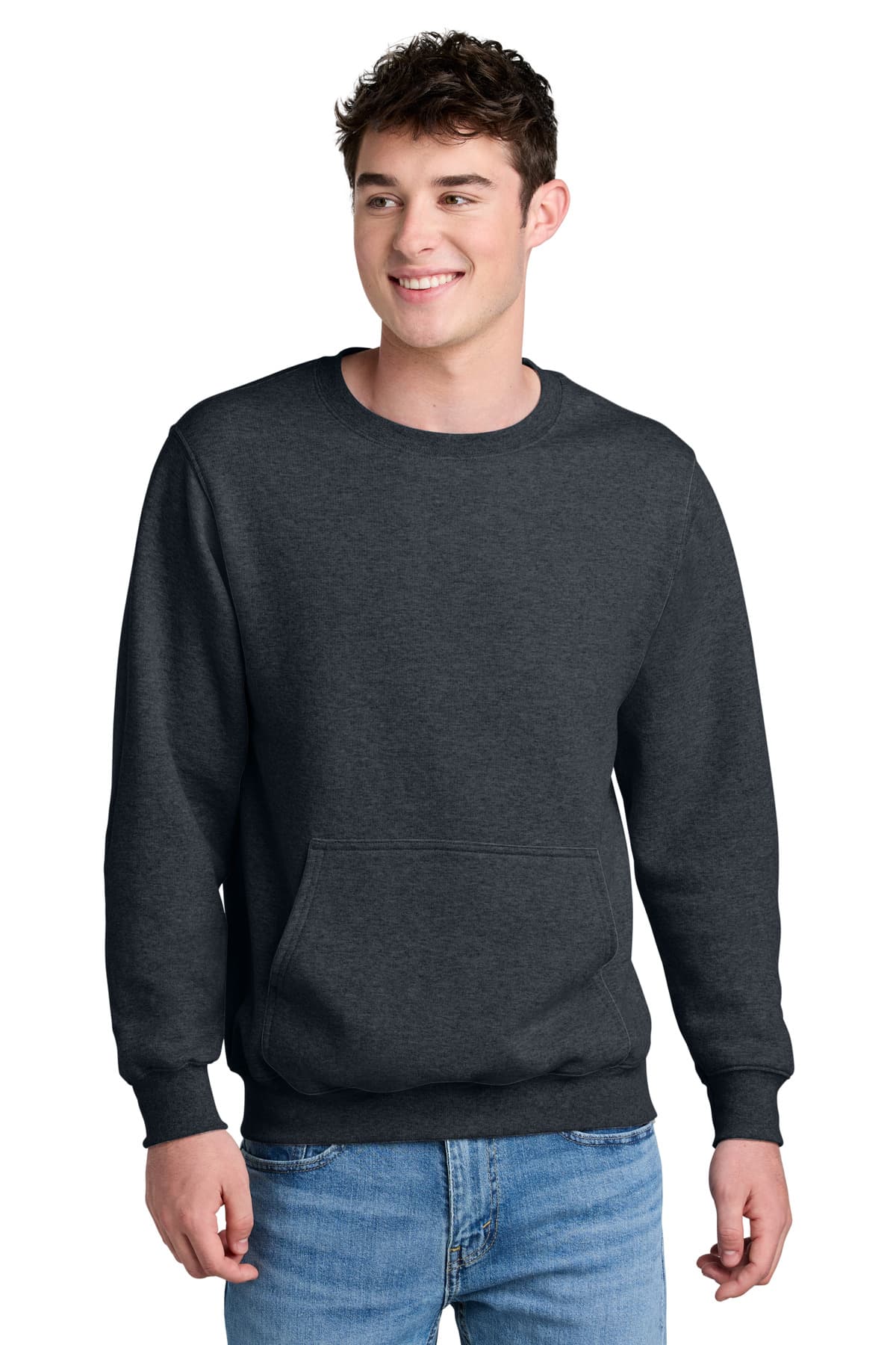 Port & Co  Core Fleece Crewneck Pocket Sweatshirt PC78PKT thumbnail 3