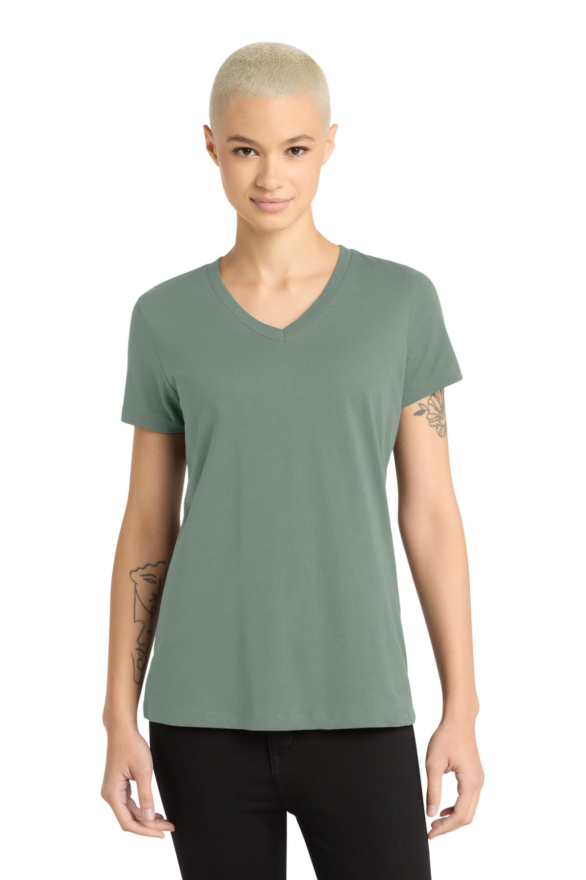 District ® - Women's Perfect Weight ® V-Neck Tee. DM1170L thumbnail 6