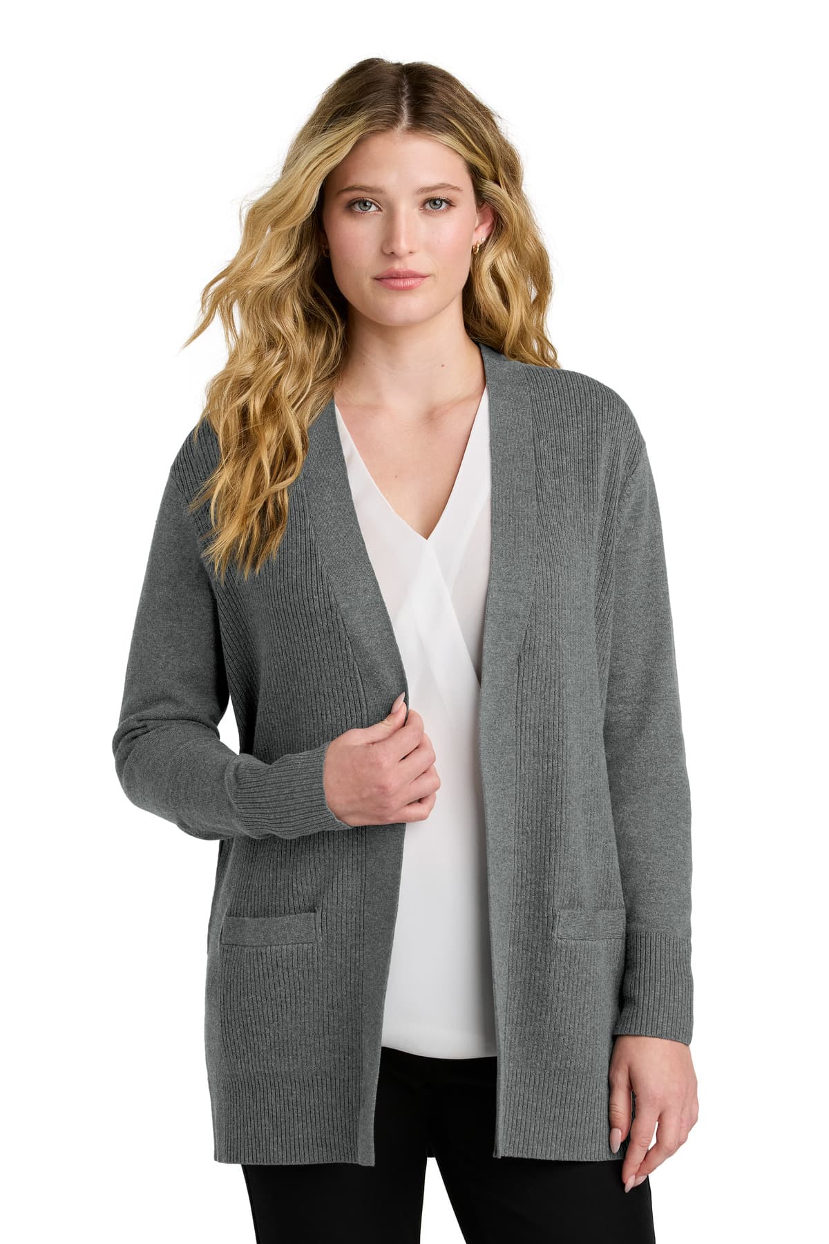 Port Authority ® Women's Easy Care Open-Front Cardigan Sweater LSW2890 thumbnail 4