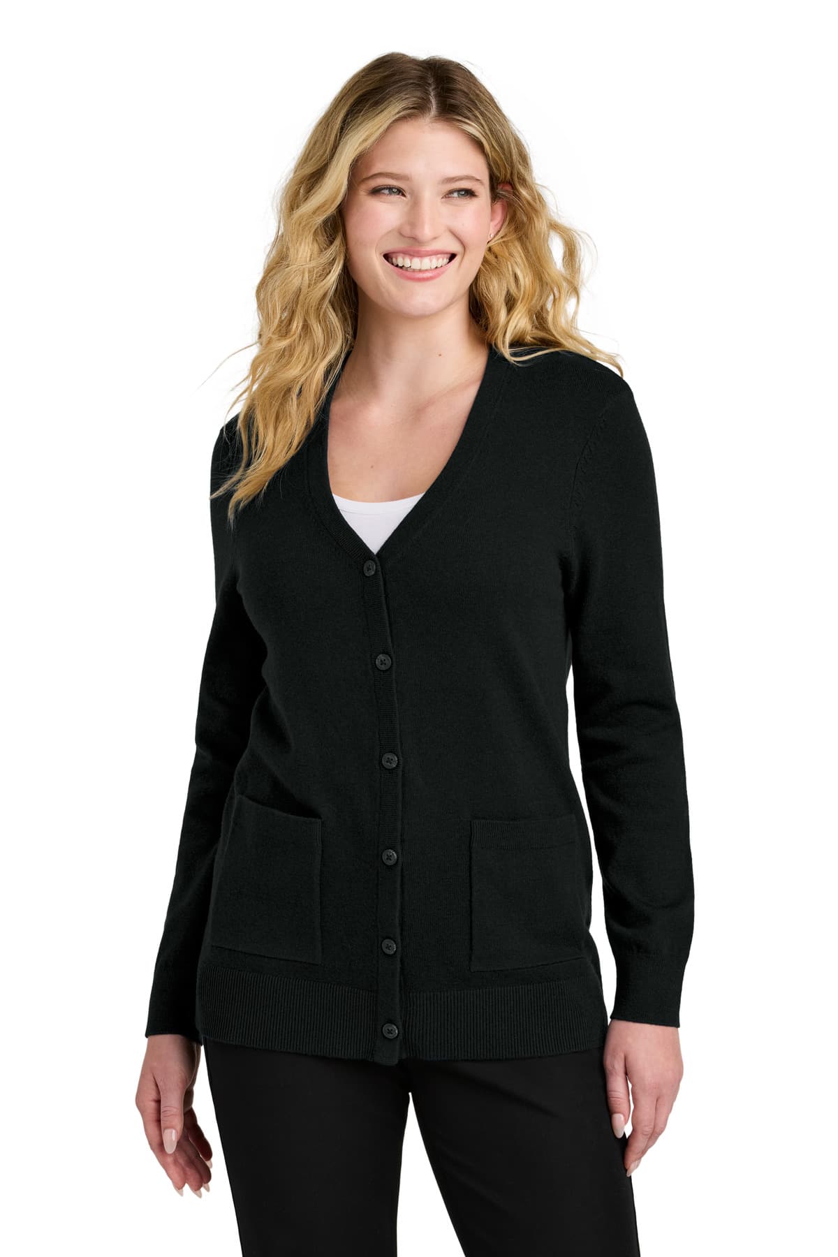 Port Authority ® Women's Easy Care Button-Up Cardigan Sweater LSW4150 thumbnail 3