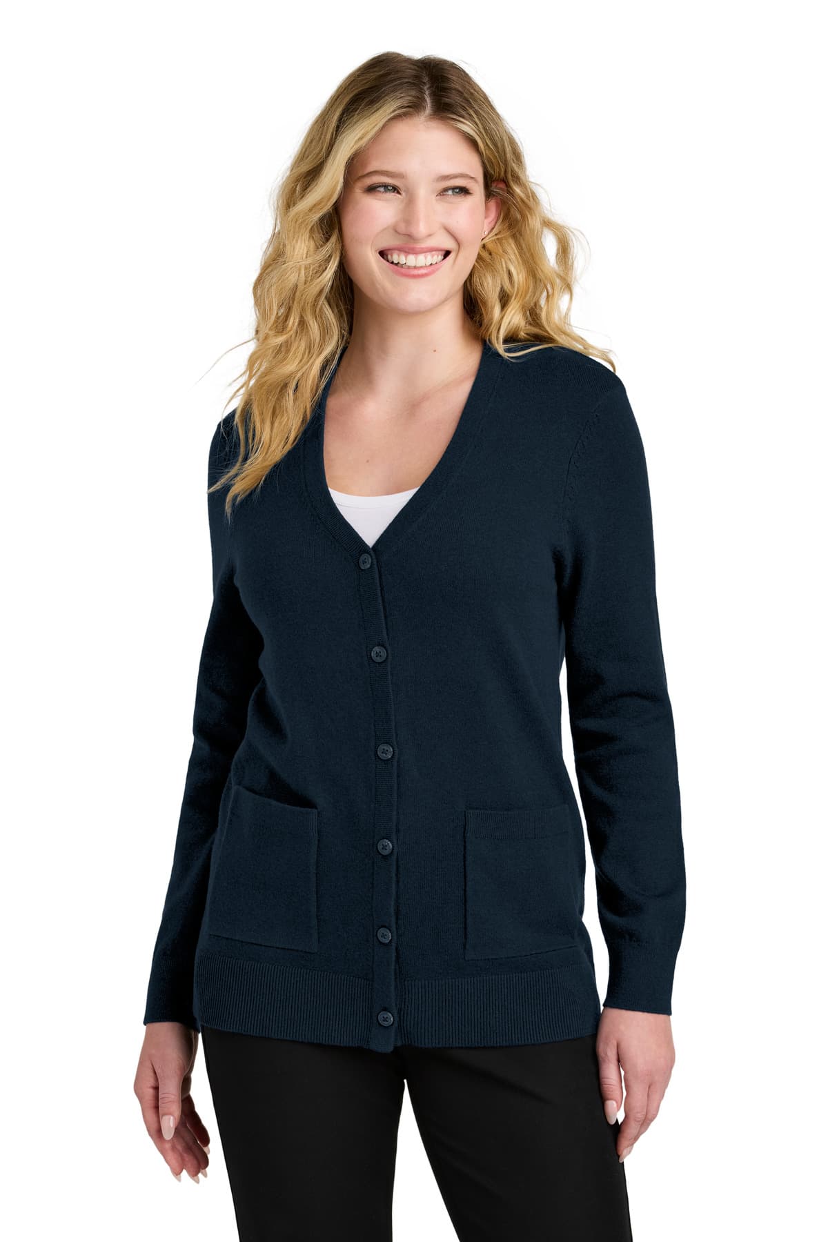 Port Authority ® Women's Easy Care Button-Up Cardigan Sweater LSW4150 thumbnail 4