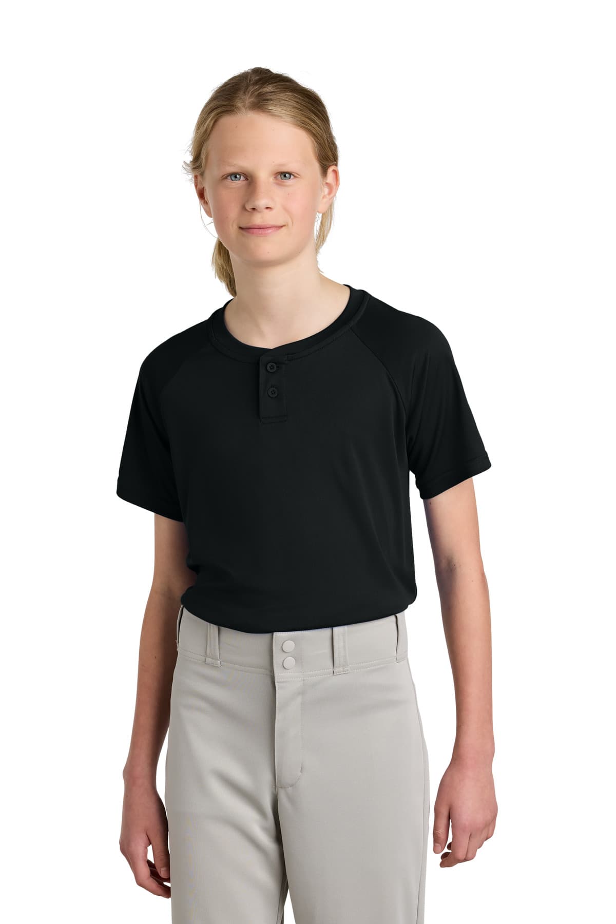 Sport-Tek ® Youth PosiCharge ® Competitor  2-Button Henley YST359 thumbnail 2
