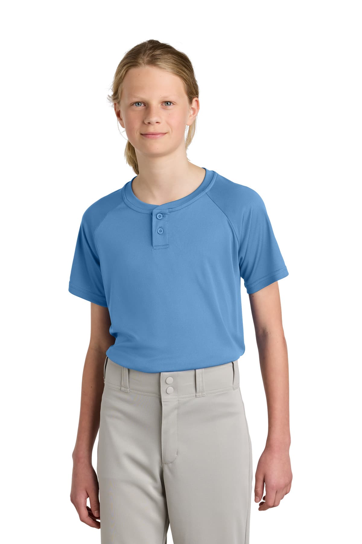 Sport-Tek ® Youth PosiCharge ® Competitor  2-Button Henley YST359 thumbnail 3