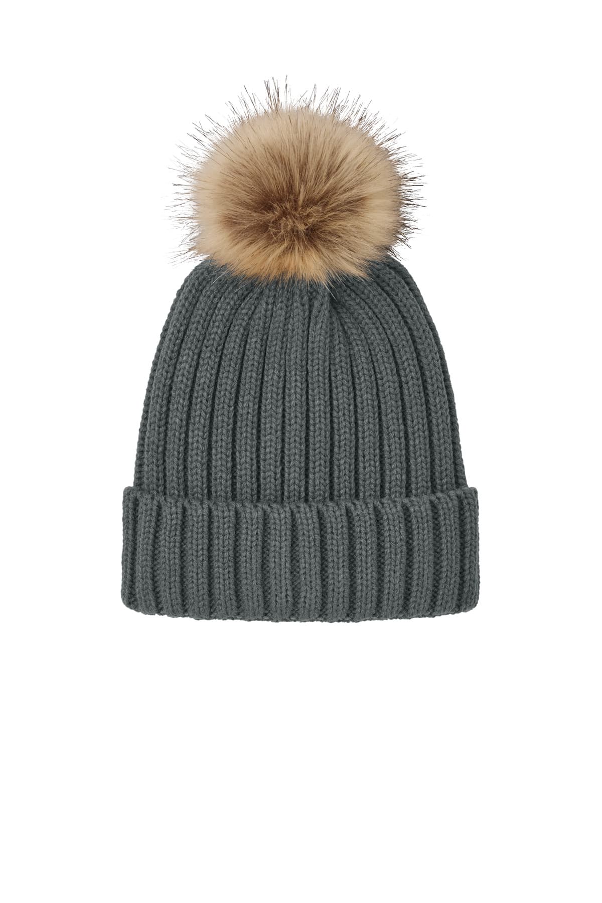 Port Authority ® Faux Fur Pom Beanie C990 thumbnail 3