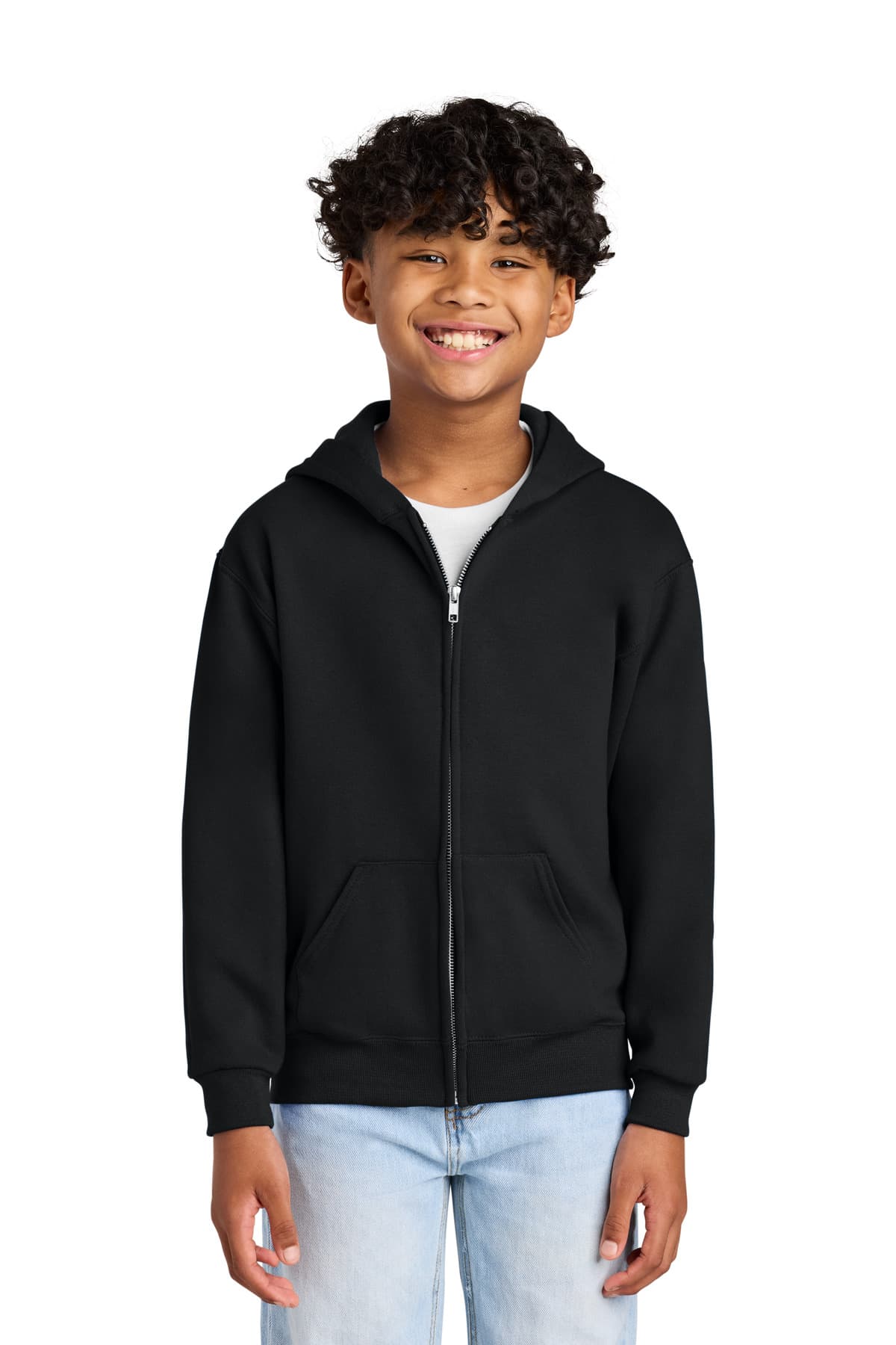 Jerzees ® - Youth NuBlend ® Full-Zip Hooded Sweatshirt. 993B thumbnail 2