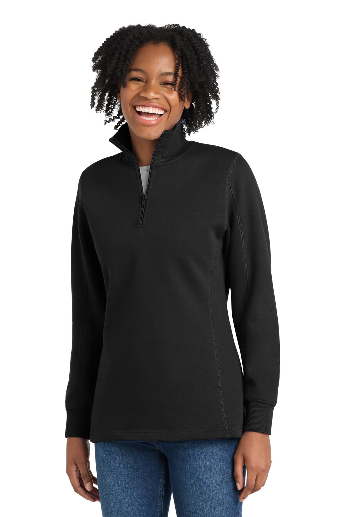 Sport-Tek ® Women's 1/4-Zip Sweatshirt. LST253 thumbnail 3
