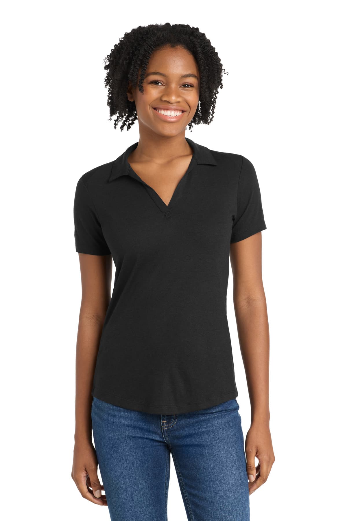 Sport-Tek ® Women's PosiCharge ® Tri-Blend Wicking Polo. LST405 thumbnail 2