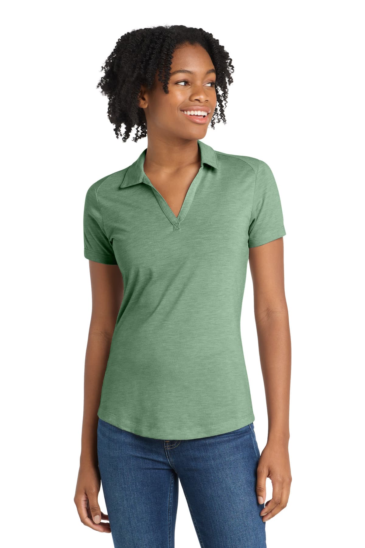 Sport-Tek ® Women's PosiCharge ® Tri-Blend Wicking Polo. LST405 thumbnail 4
