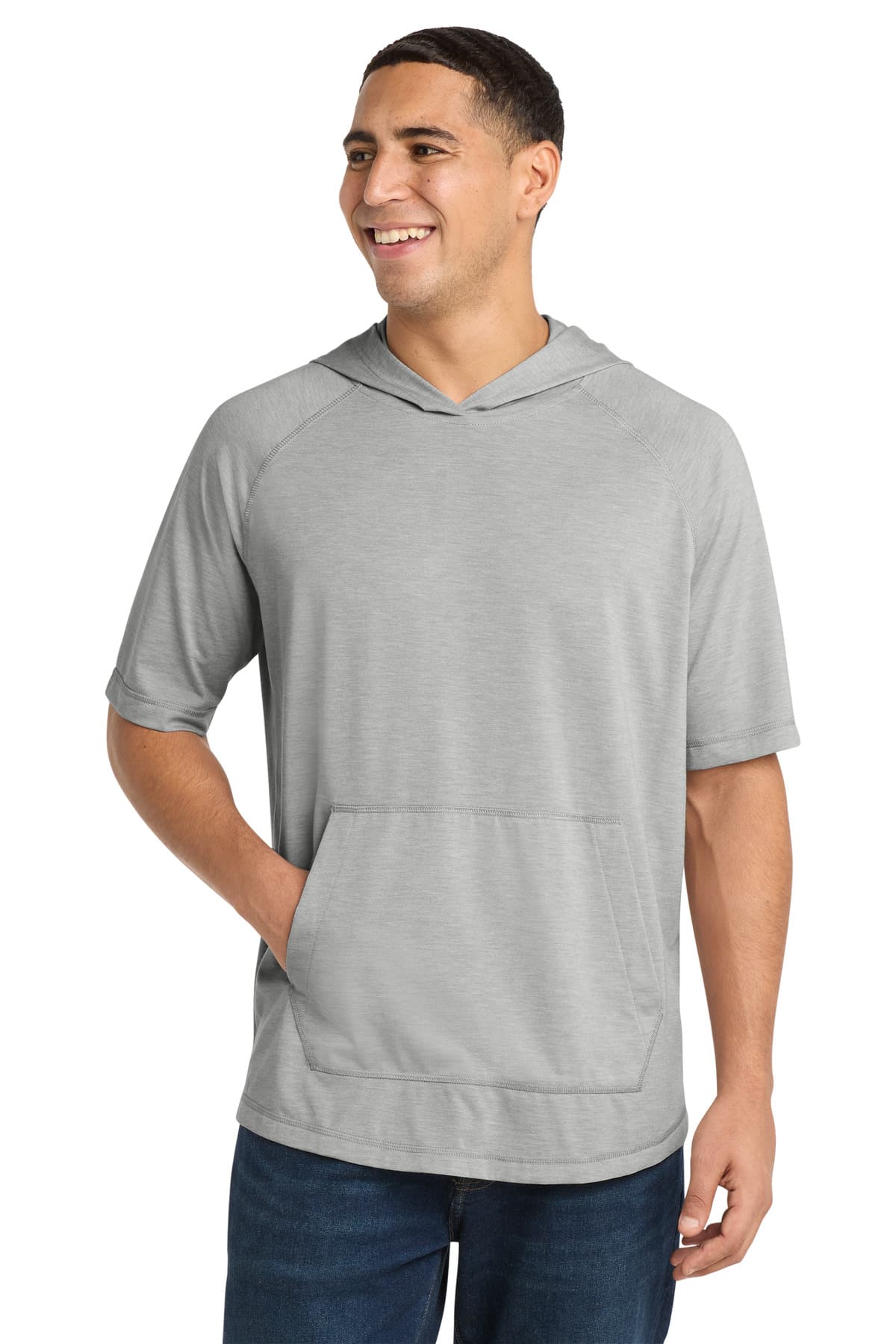 Sport-Tek ® PosiCharge ® Tri-Blend Wicking Short Sleeve Hoodie. ST404 thumbnail 4