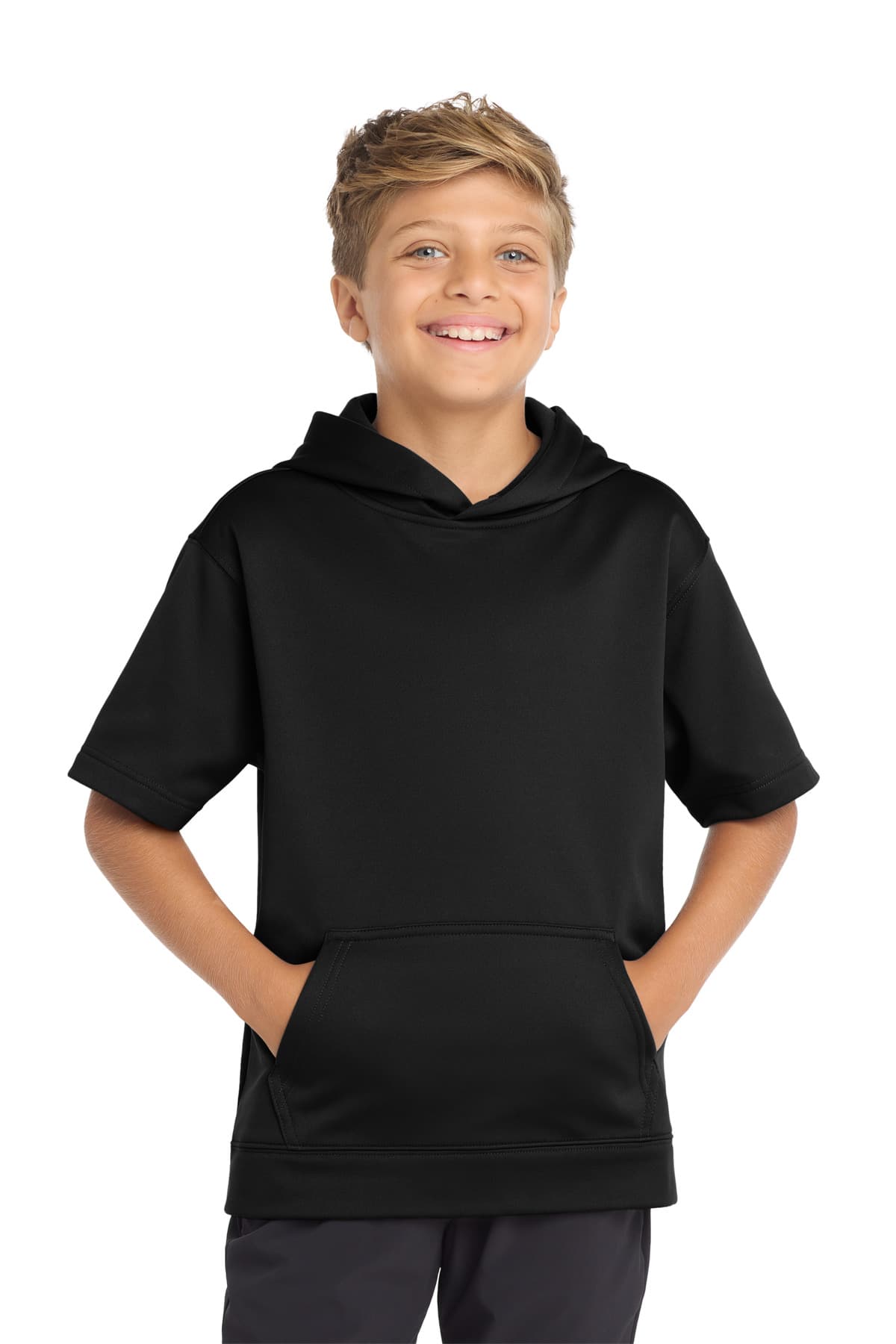 Sport-Tek ® Youth Sport-Wick ® Fleece Short Sleeve Hooded Pullover. YST251 thumbnail 2