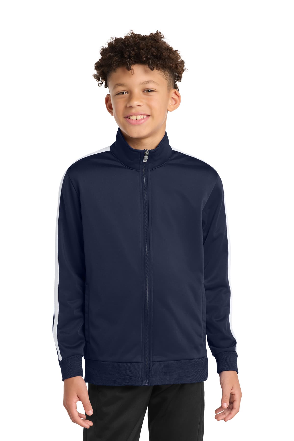 Sport-Tek ® Youth Tricot Sleeve Stripe Track Jacket. YST94 thumbnail 4