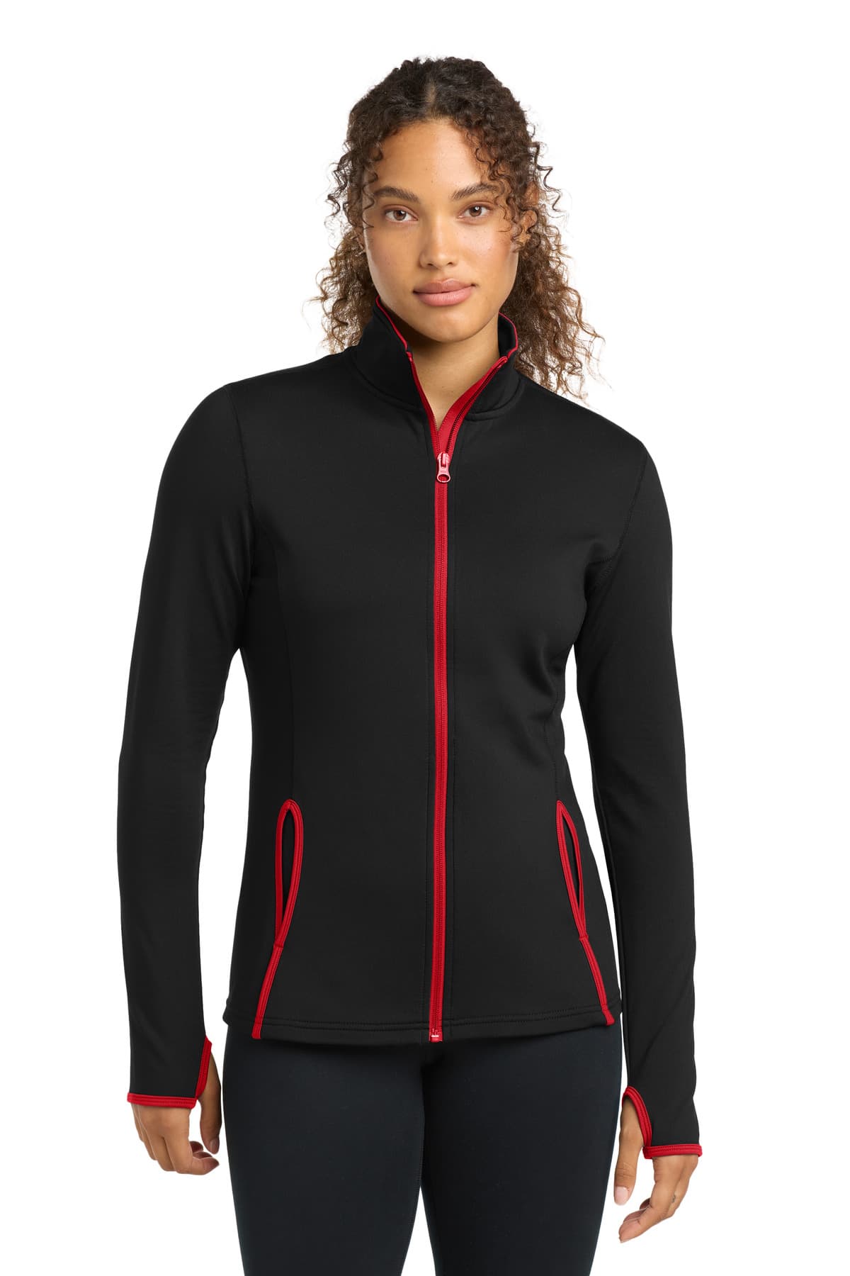 Sport-Tek ® Women's Sport-Wick ® Stretch Contrast Full-Zip Jacket. LST853 thumbnail 3