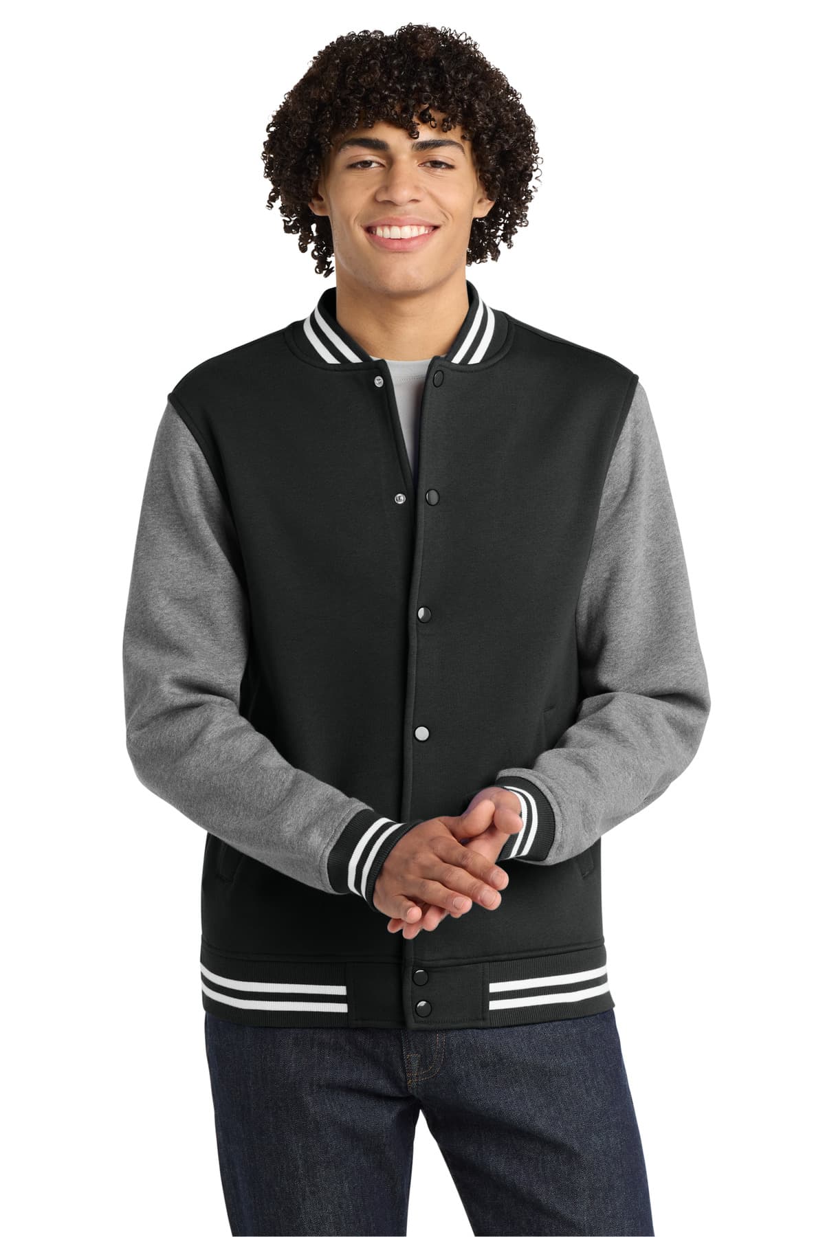 Sport-Tek ® Fleece Letterman Jacket. ST270 thumbnail 2