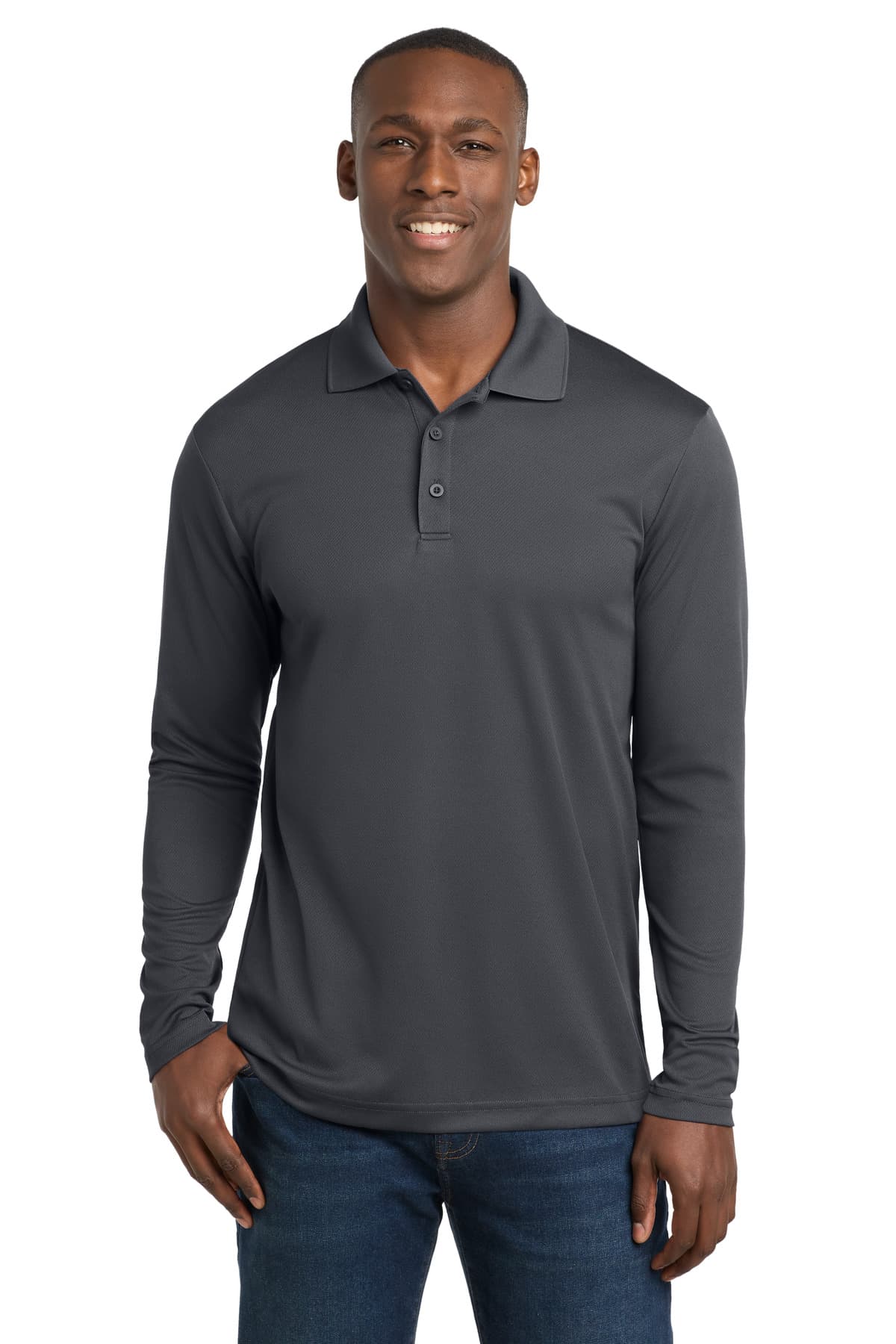 Sport-Tek ® PosiCharge ® RacerMesh ® Long Sleeve Polo. ST640LS thumbnail 3
