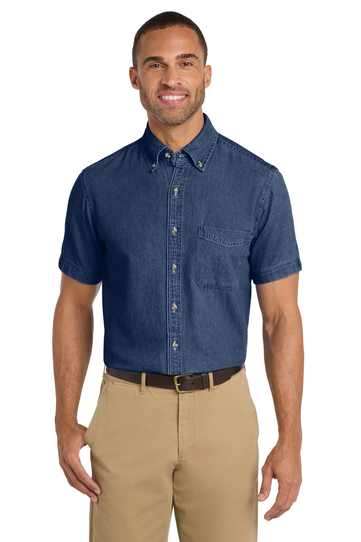 Port & Co  Short Sleeve Value Denim Shirt. SP11 thumbnail 3