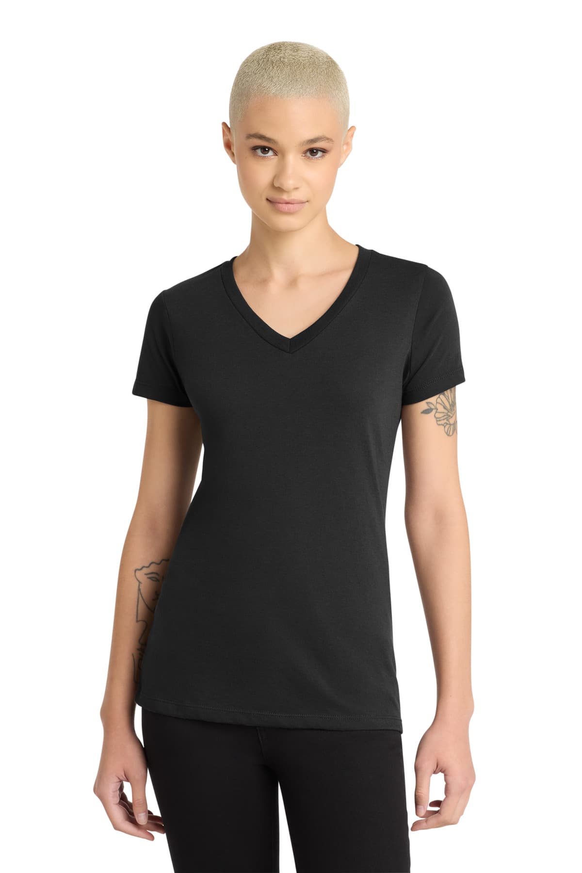 District ® Women's Perfect Blend ® CVC V-Neck Tee. DM1190L thumbnail 4
