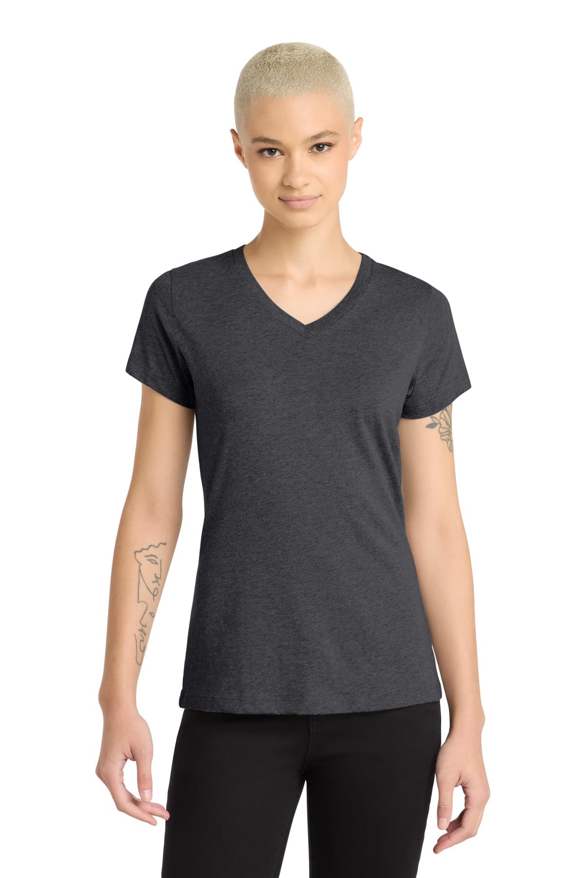 District ® Women's Perfect Blend ® CVC V-Neck Tee. DM1190L thumbnail 5