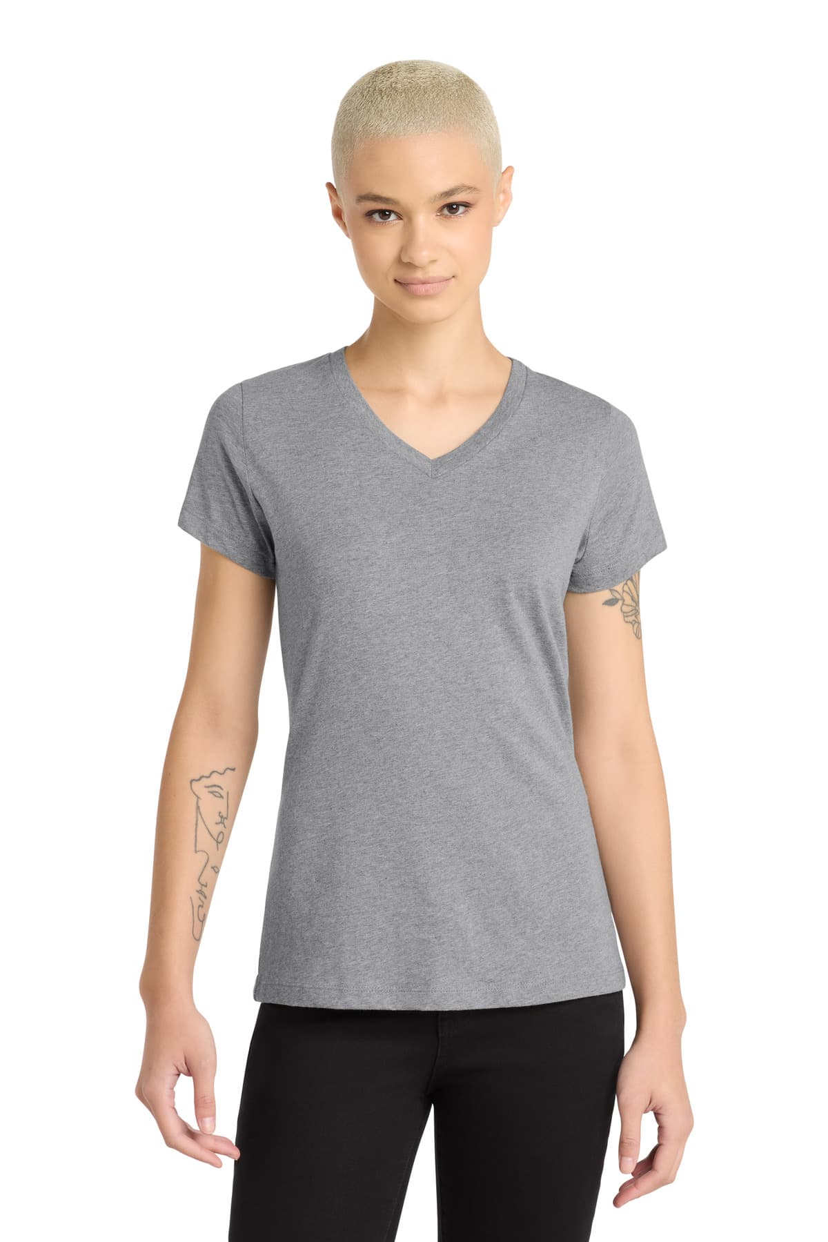 District ® Women's Perfect Blend ® CVC V-Neck Tee. DM1190L thumbnail 3