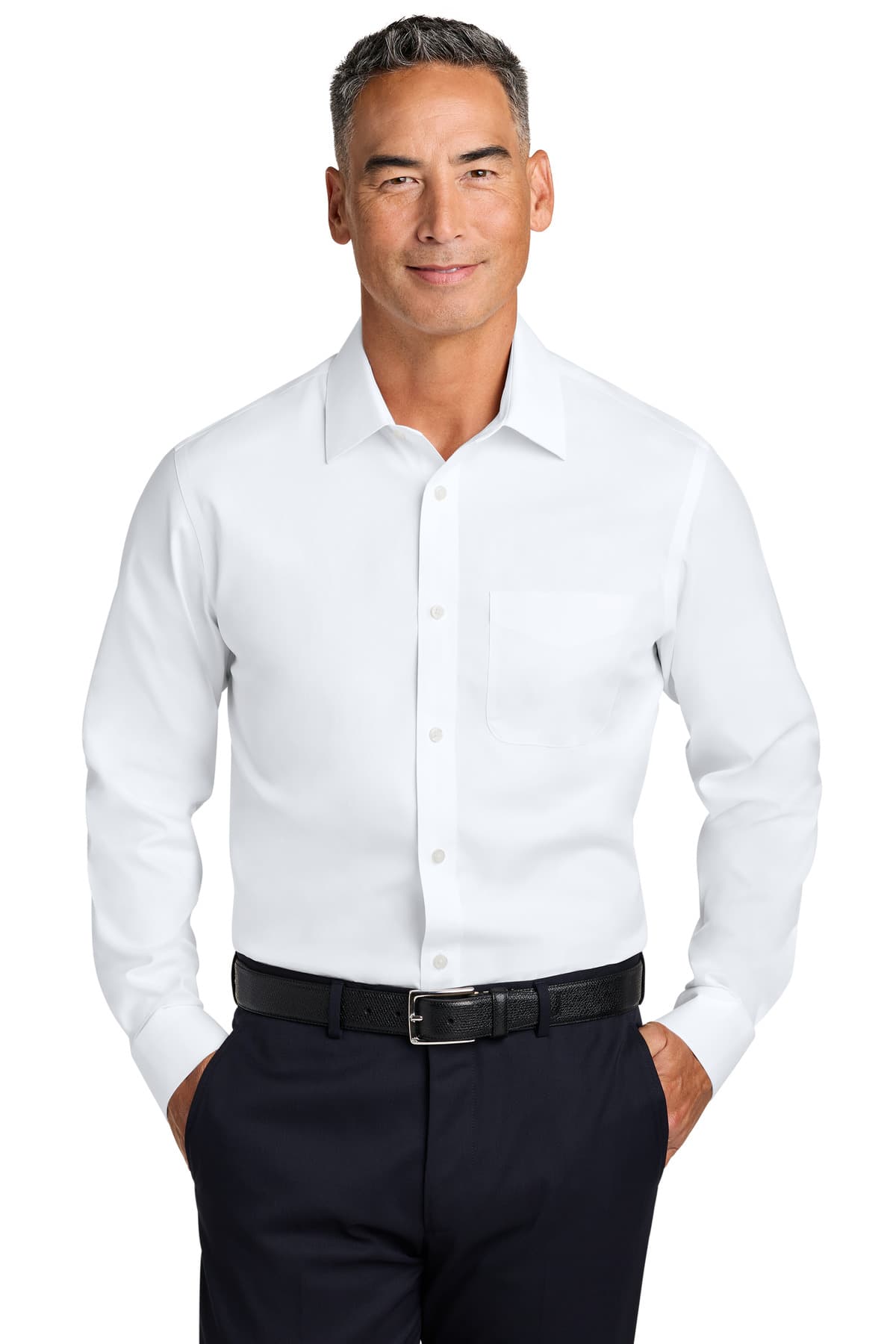 Brooks Brothers ® Wrinkle-Free Stretch Pinpoint Spread Collar Shirt BB18012 thumbnail 5
