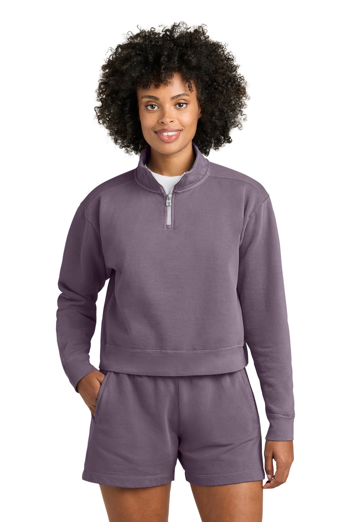 Comfort Colors ® Women's Mid-Length 1/4-Zip Sweatshirt 1580L thumbnail 2