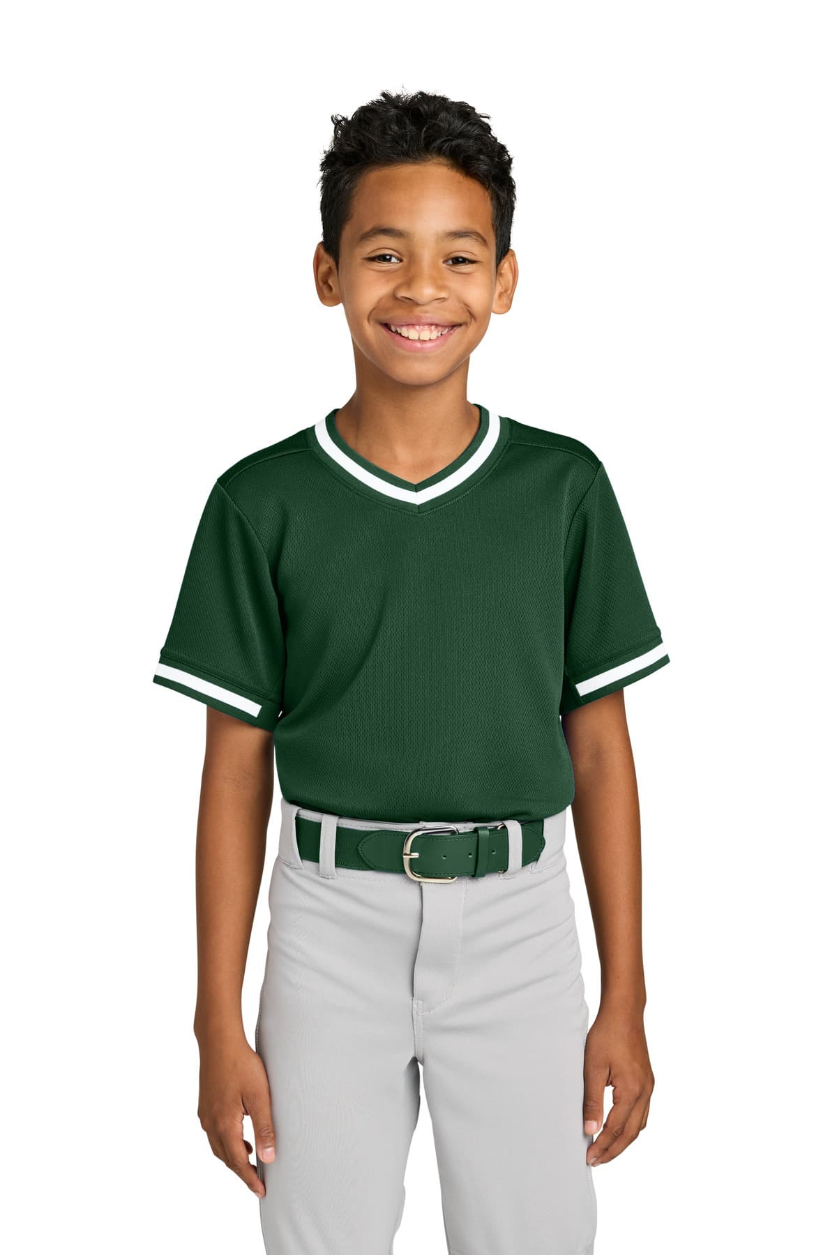 Sport-Tek ® Youth Tough Mesh V-Neck Baseball Jersey YST221 thumbnail 3