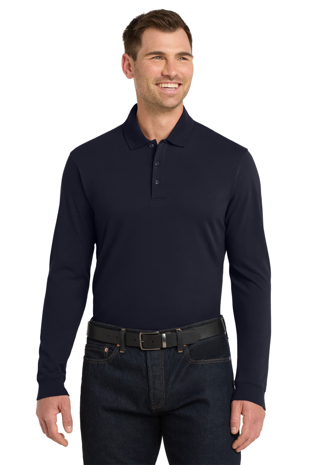 Port Authority ® EZCotton ® Long Sleeve Polo. K8000LS thumbnail 3