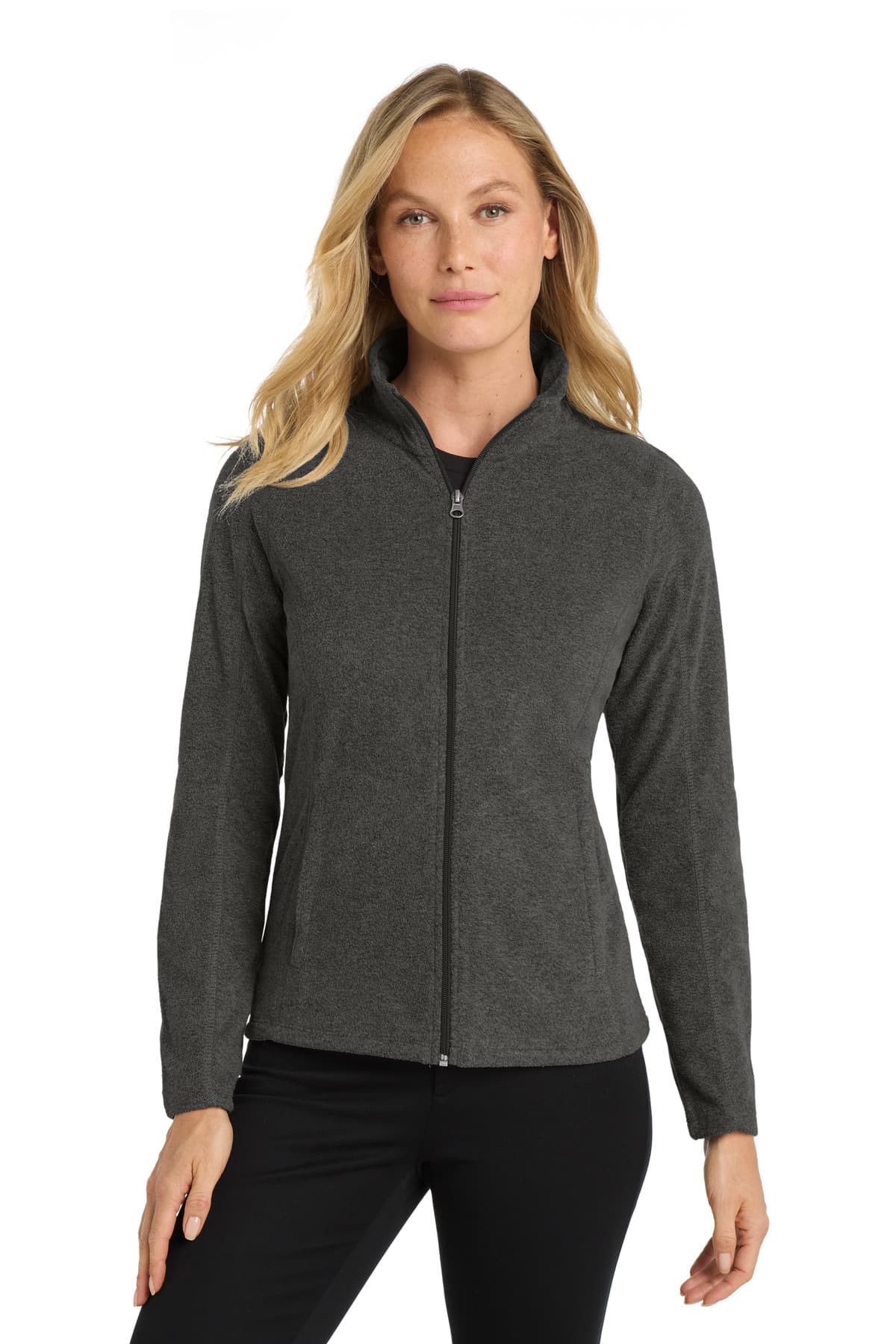 Port Authority ® Women's Heather Microfleece Full-Zip Jacket. L235 thumbnail 3