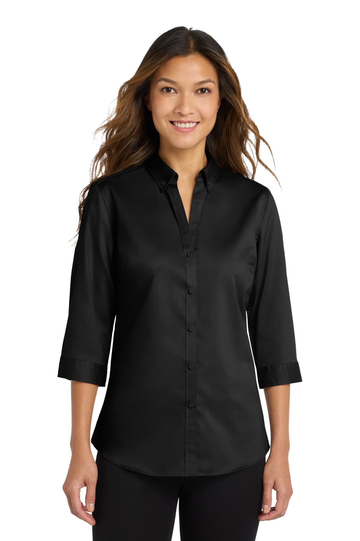 Port Authority ® Women's 3/4-Sleeve SuperPro  Twill Shirt. L665 thumbnail 2