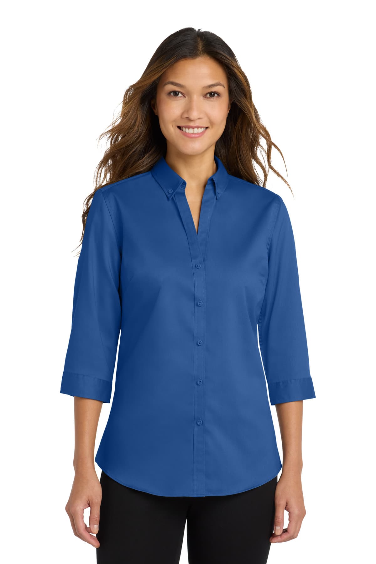 Port Authority ® Women's 3/4-Sleeve SuperPro  Twill Shirt. L665 thumbnail 4